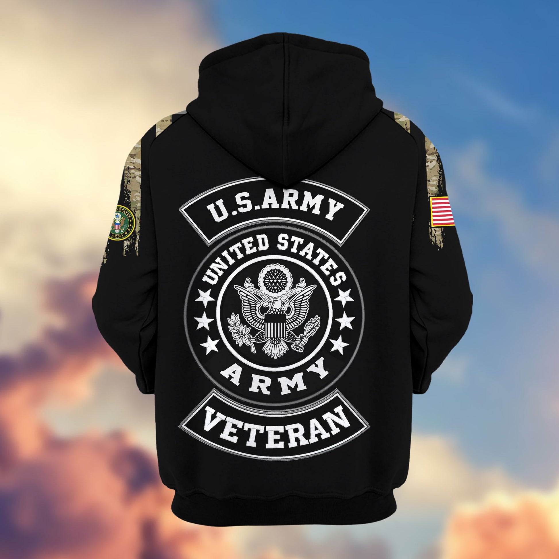Premium US Army Veterans Zip Hoodie VPVC604001, Gifts For Army Veteran