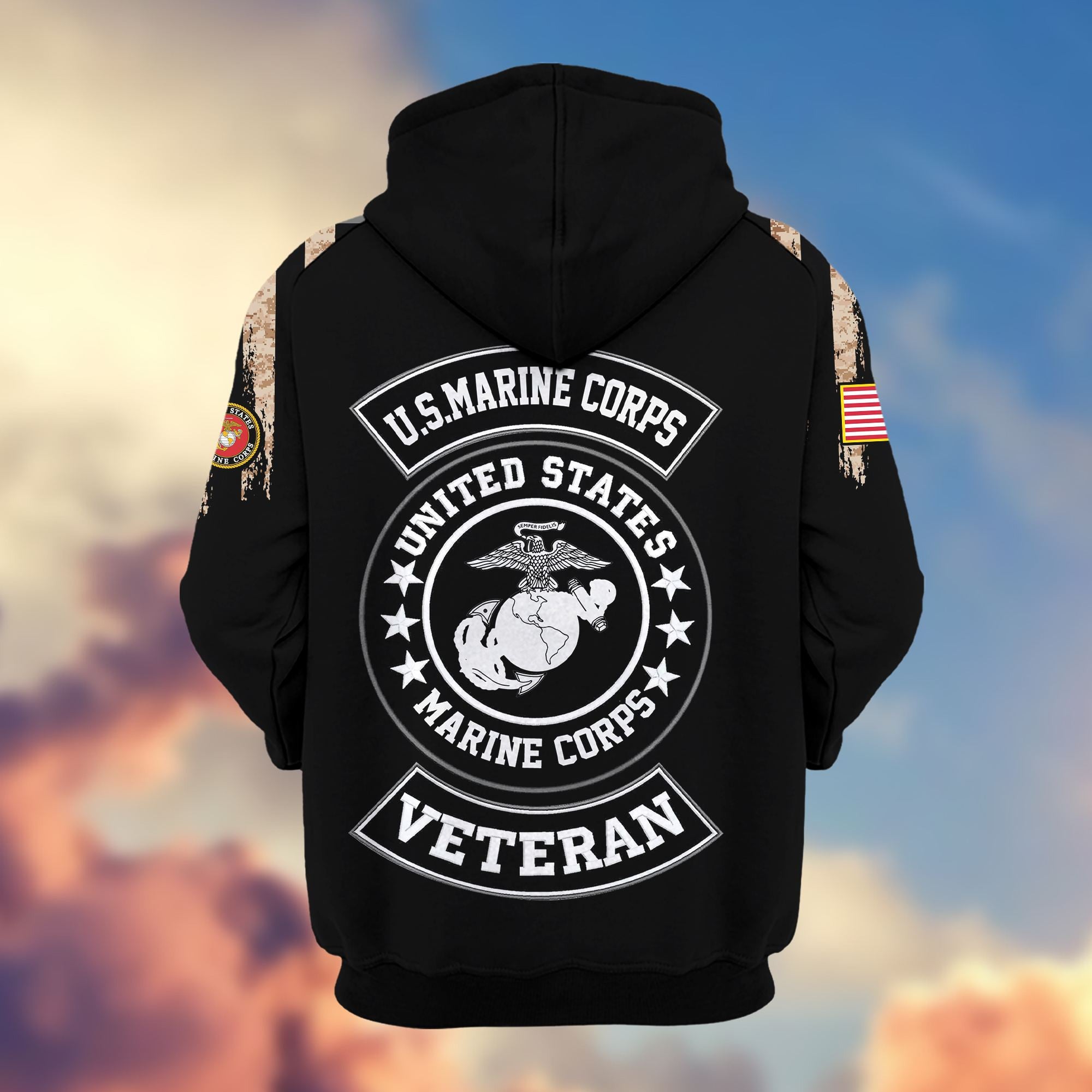 Premium USMC Veterans Zip Hoodie VPVC604003, Gifts For Marine Veteran