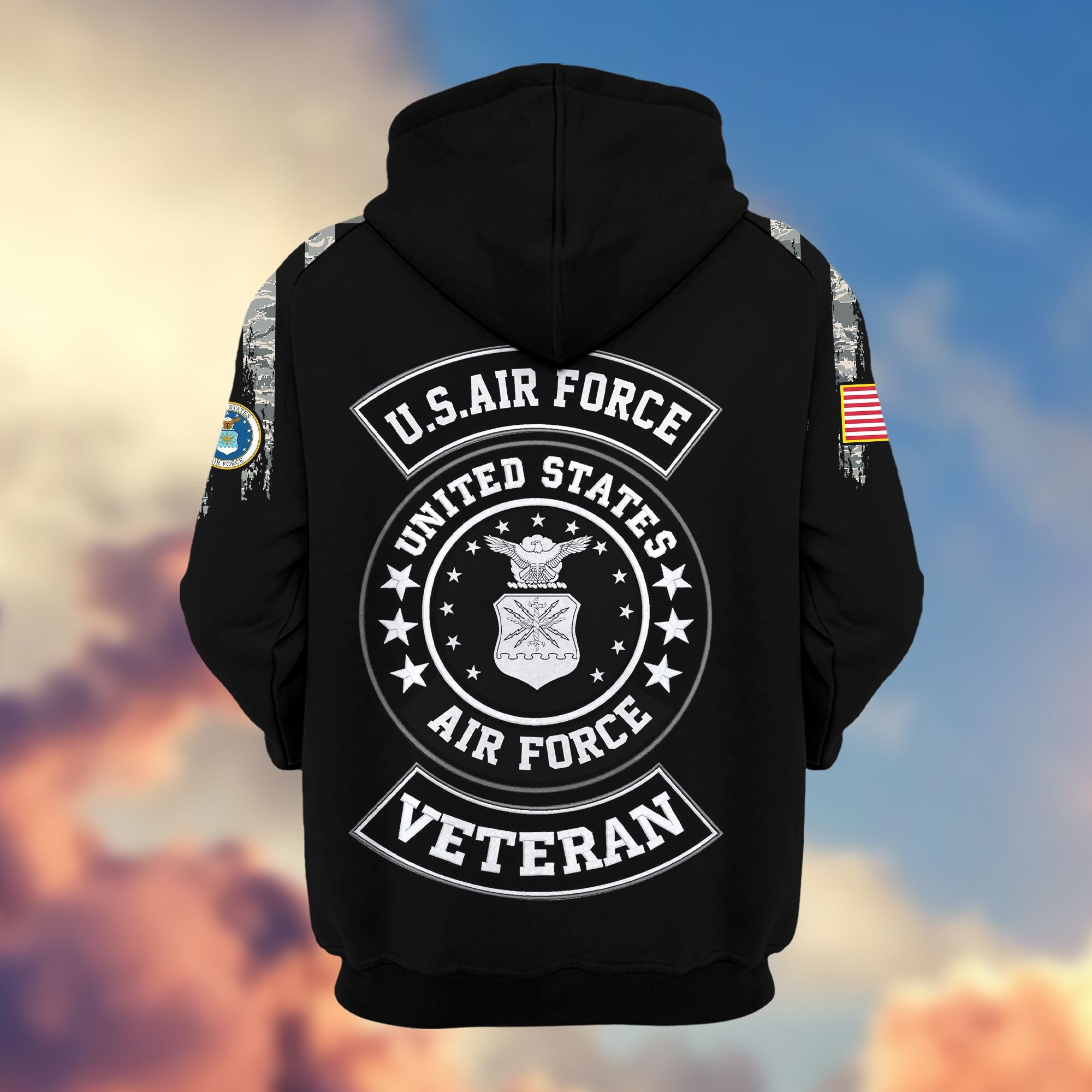 Premium USAF Veterans Zip Hoodie VPVC604004, Gifts For Air Force Veteran