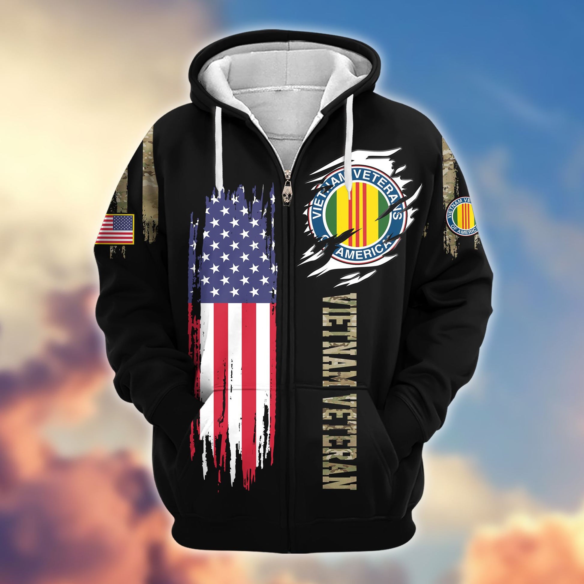 Premium Vietnam Veteran Zip Hoodie VPVC604006, Gifts For Vietnam Veteran