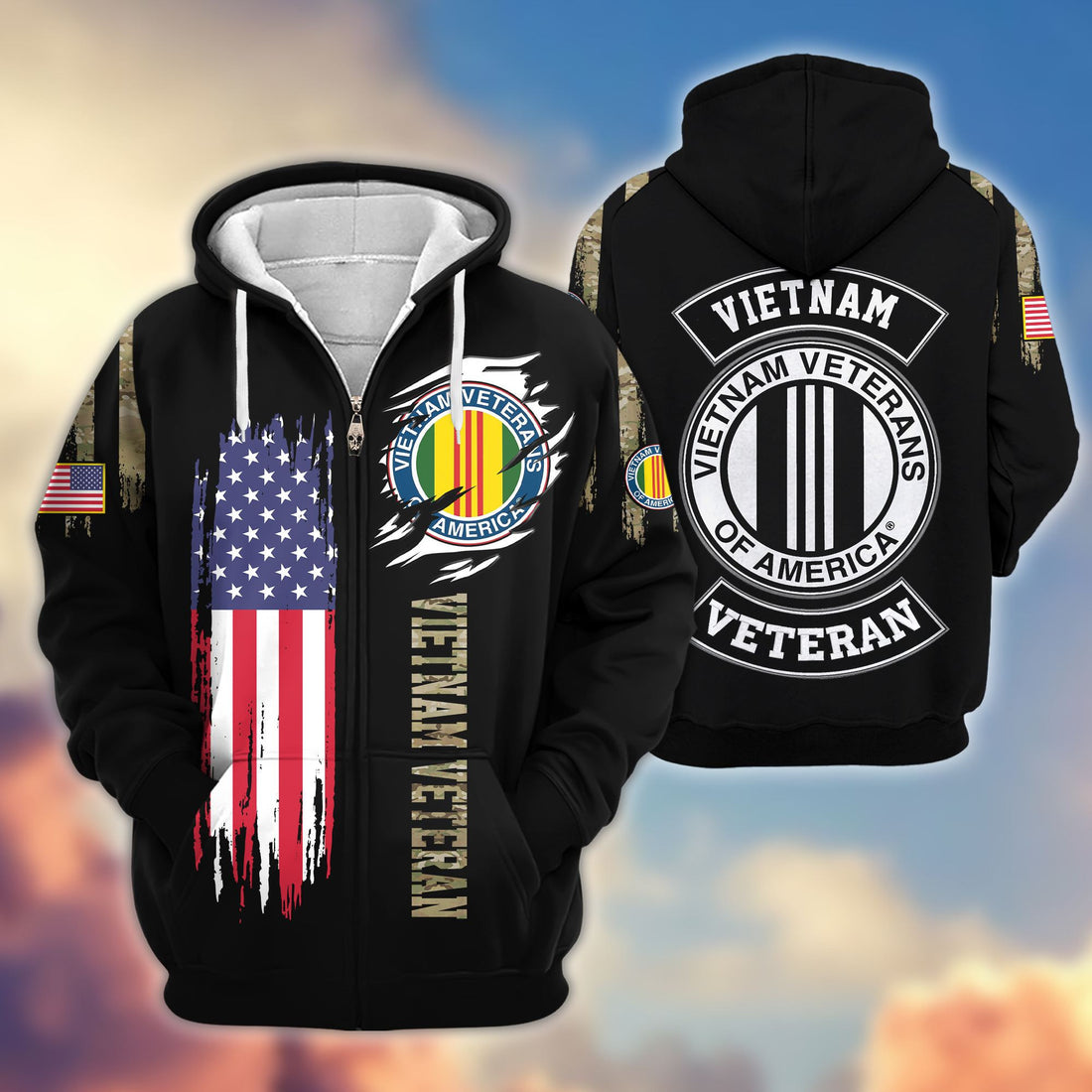 Premium Vietnam Veteran Zip Hoodie VPVC604006, Gifts For Vietnam Veteran