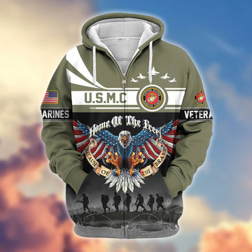 Premium USMC Veterans Zip Hoodie VPVC604111, Gifts For Marine Veteran