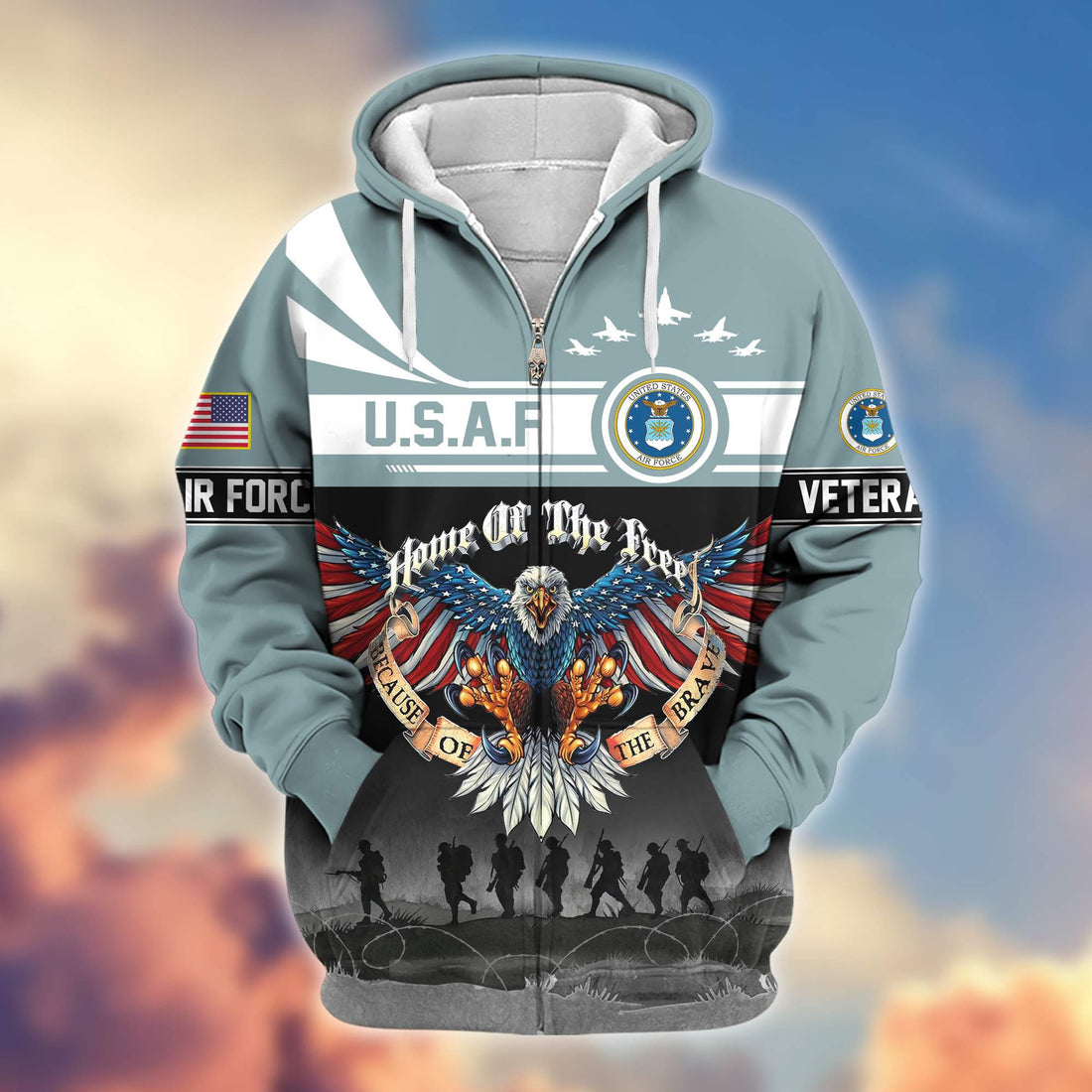Premium USAF Veterans Zip Hoodie VPVC604112, Gifts For Air Force Veteran