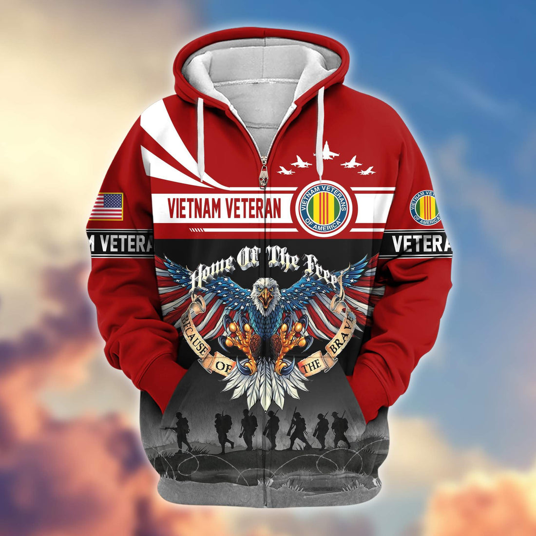 Premium Vietnam Veteran Zip Hoodie VPVC604106, Gifts For Vietnam Veteran
