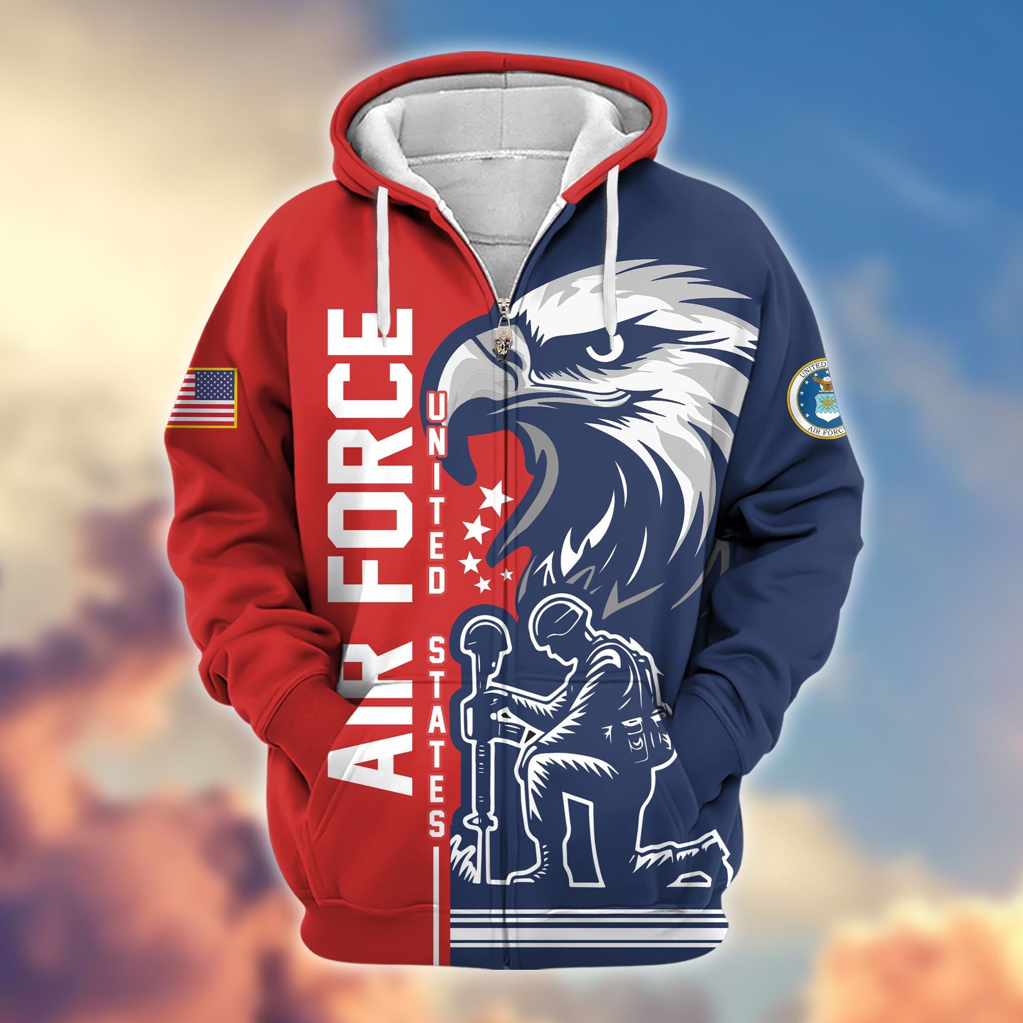 Premium USAF Veteran Zip Hoodie VPVC604204, Gifts For Air Force Veteran
