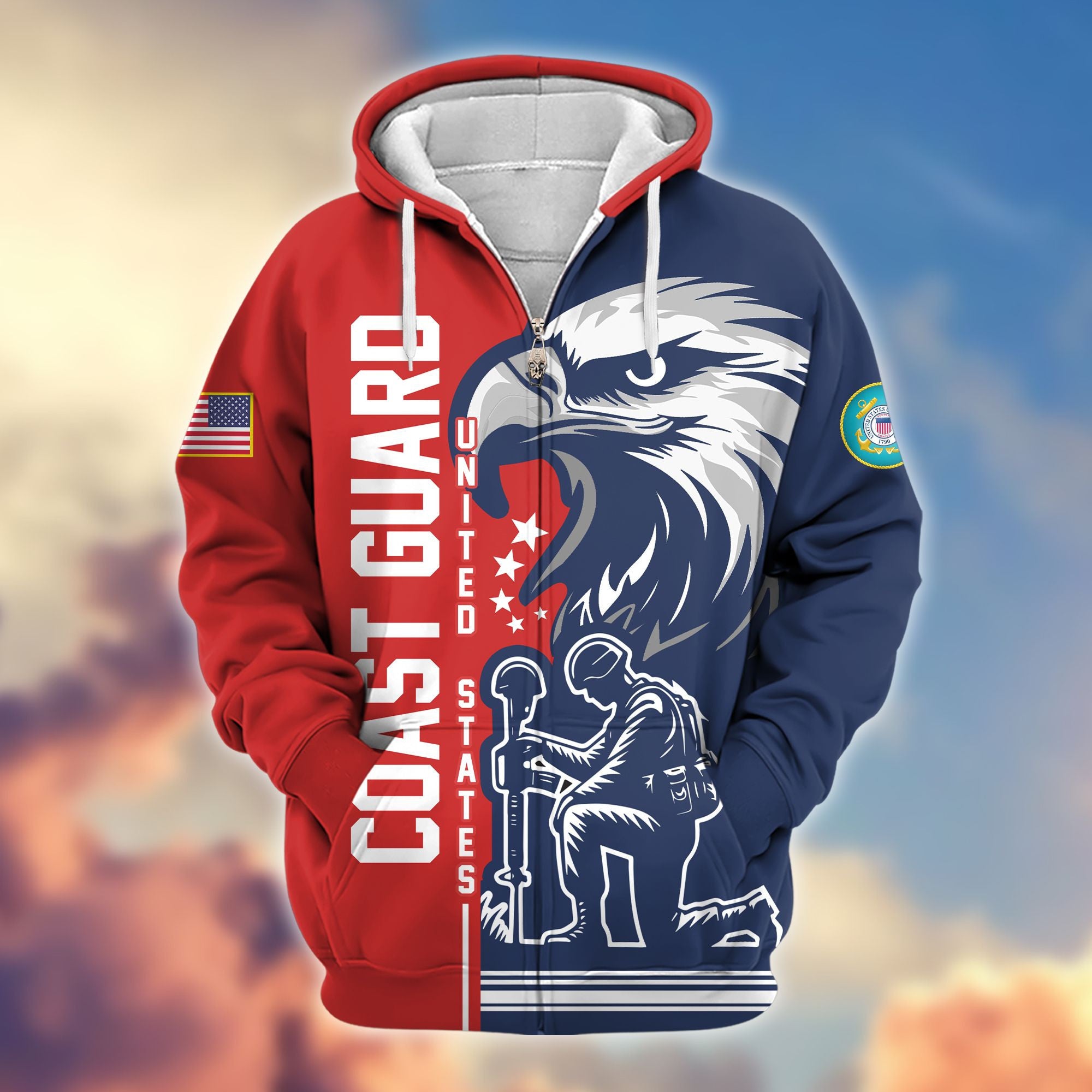 Premium USCG Veteran Zip Hoodie VPVC604205, Gifts For Coast Guard Veteran