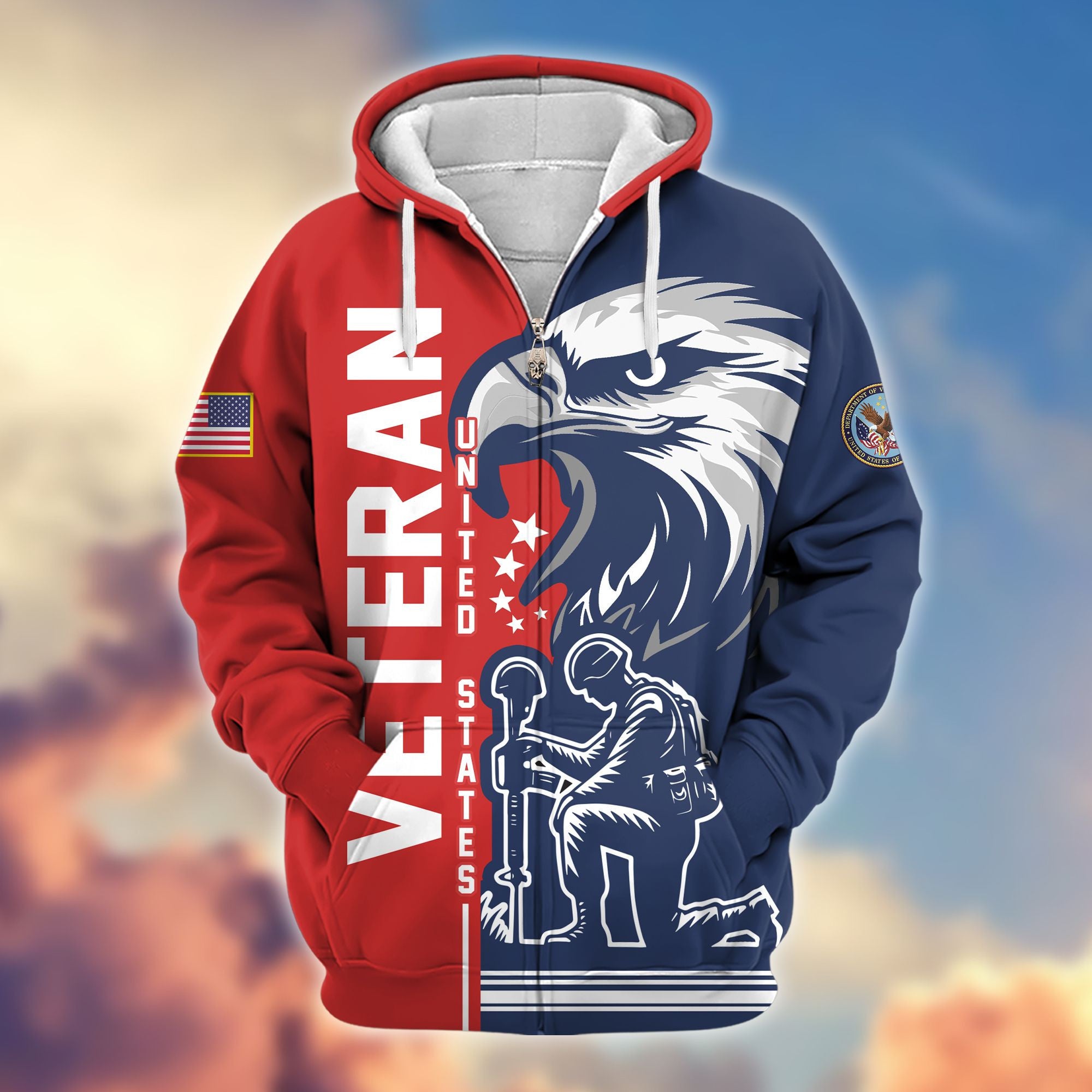 Premium US Veteran Zip Hoodie VPVC604207, Gifts For US Veteran
