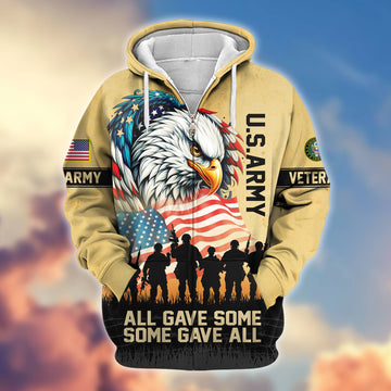 Premium US Army Veteran Zip Hoodie VPVC604301, Gifts For Army Veteran