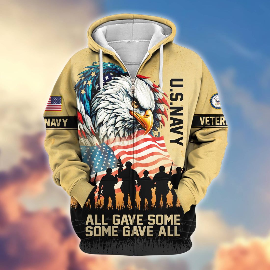 Premium US Navy Veteran Zip Hoodie VPVC604302, Gifts For Navy Veteran