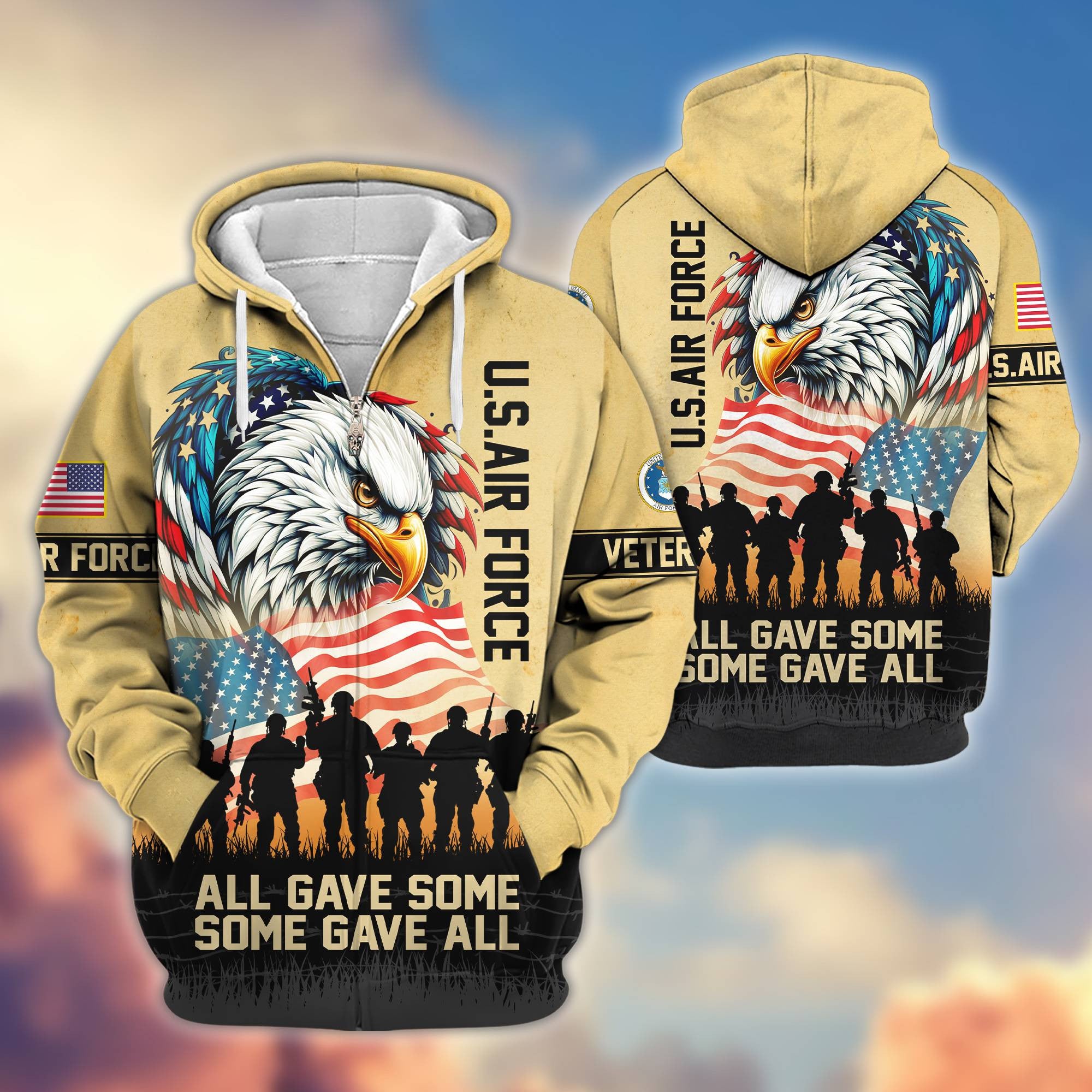 Premium USAF Veteran Zip Hoodie VPVC604304, Gifts For Air Force Veteran