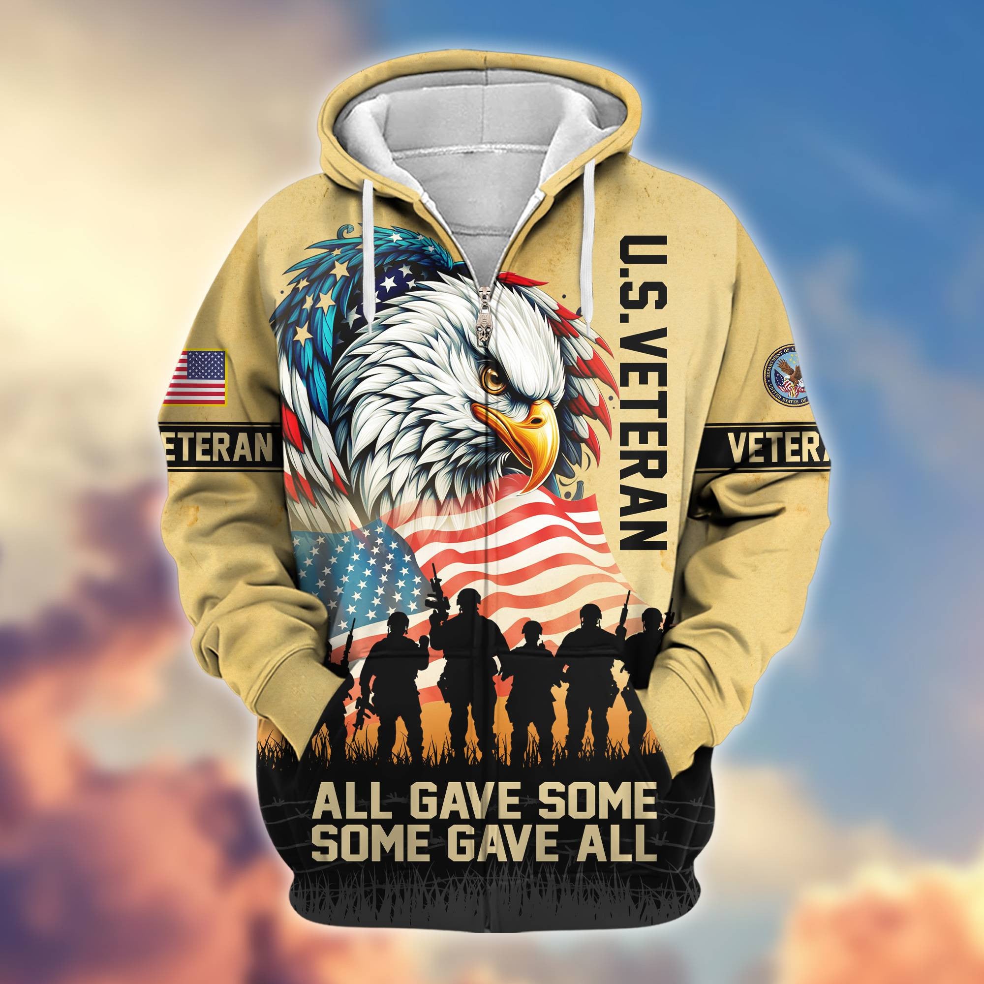 Premium US Veteran Zip Hoodie VPVC604307, Gifts For US Veteran
