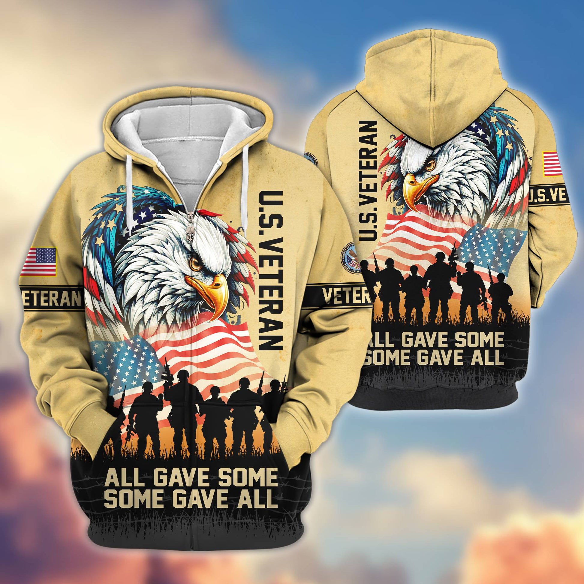 Premium US Veteran Zip Hoodie VPVC604307, Gifts For US Veteran
