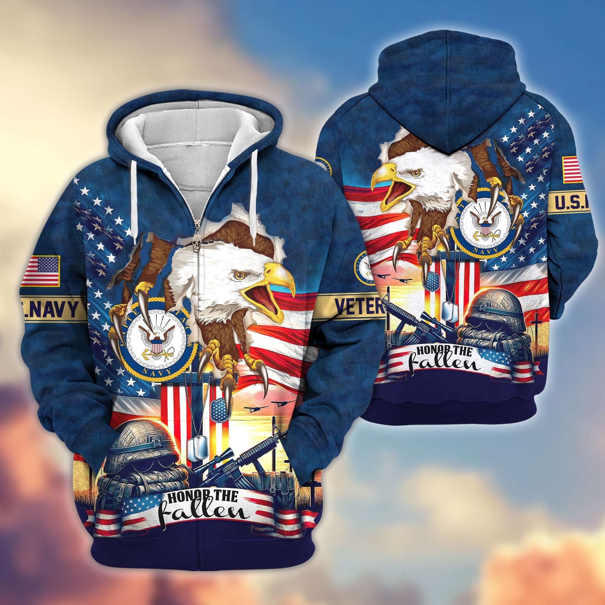 Premium US Navy Veteran Zip Hoodie VPVC604402, Gifts For Navy Veteran