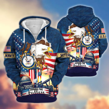 Premium US Navy Veteran Zip Hoodie VPVC604402, Gifts For Navy Veteran