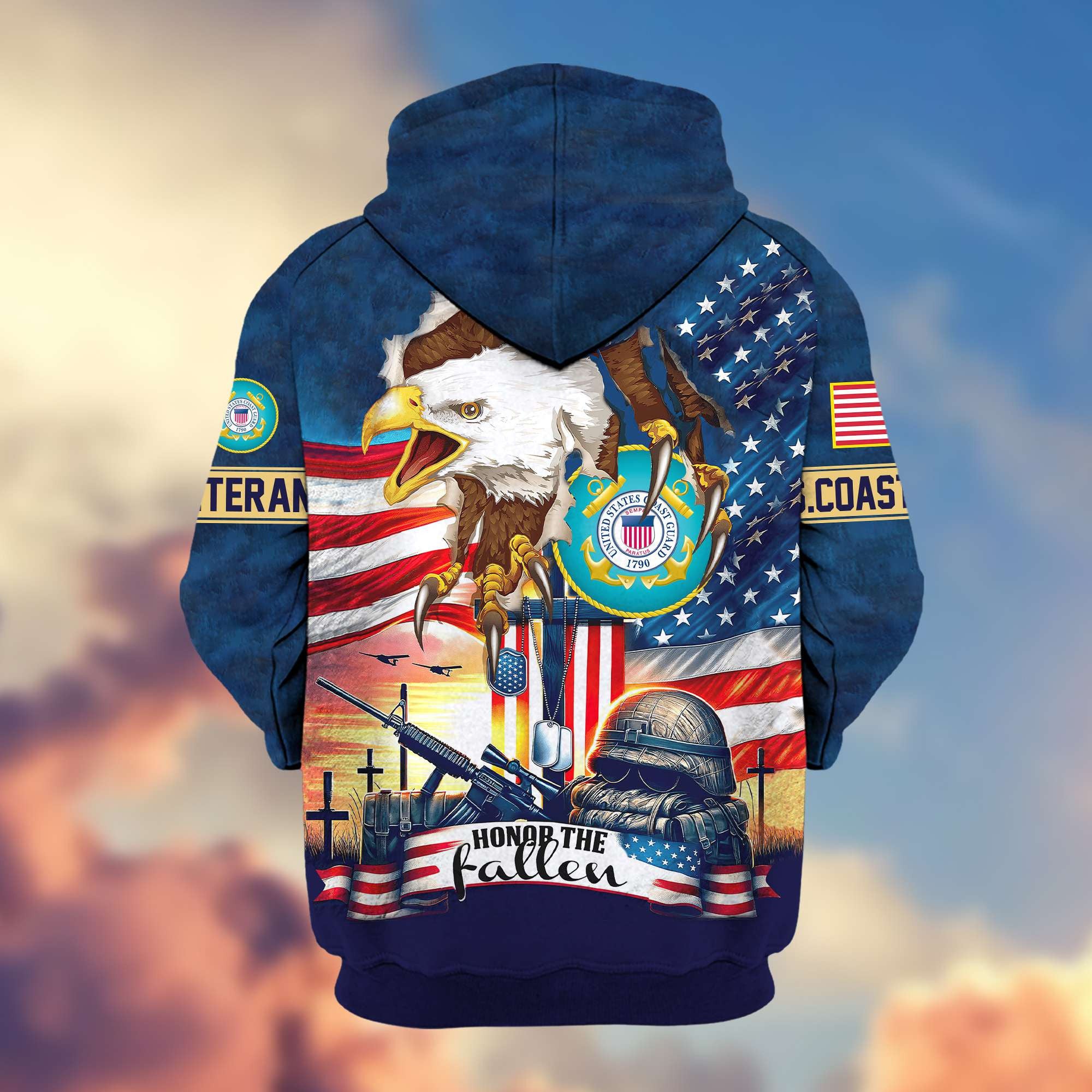Premium USCG Veteran Zip Hoodie VPVC604405, Gifts For Coast Guard Veteran