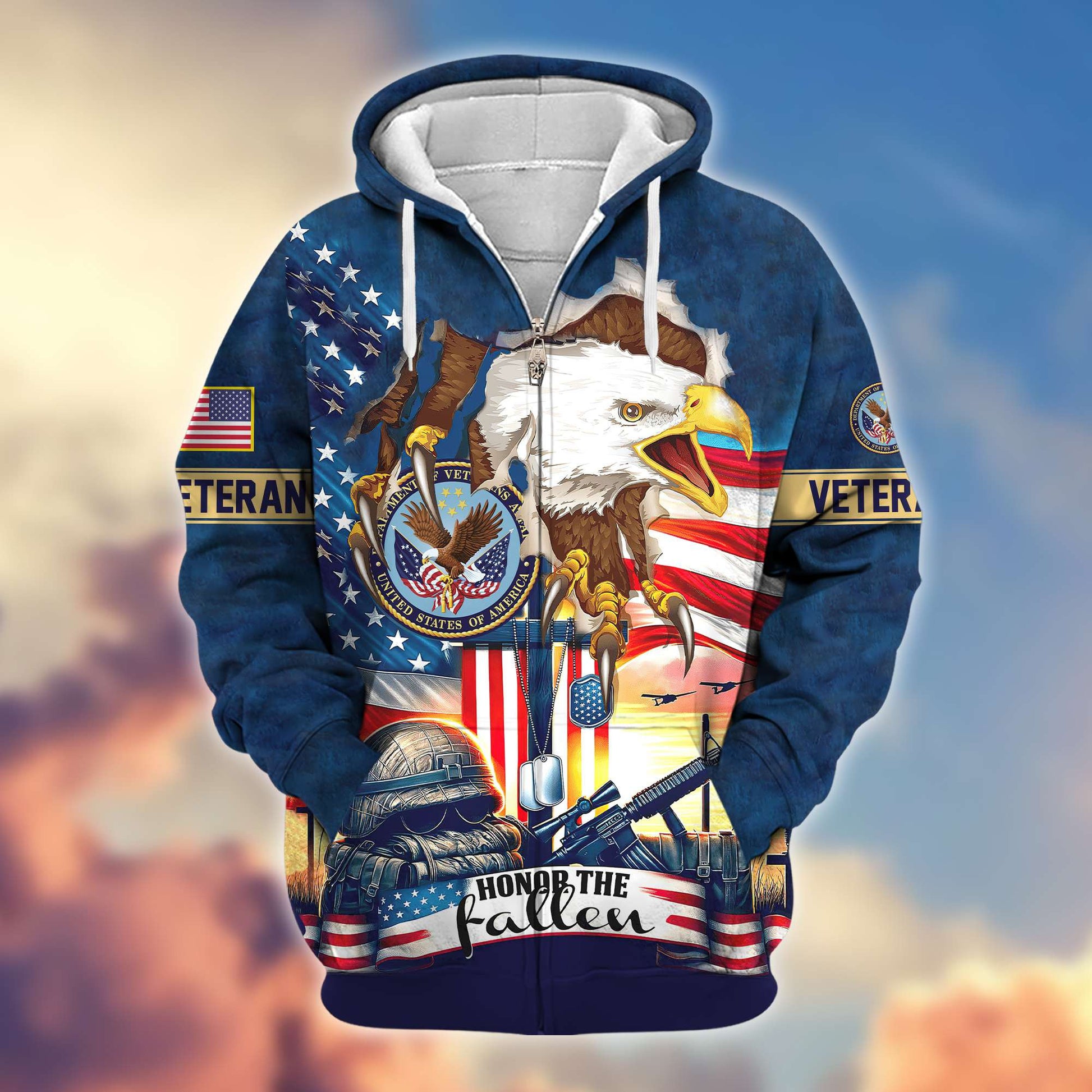 Premium US Veteran Zip Hoodie VPVC604407, Gifts For US Veteran