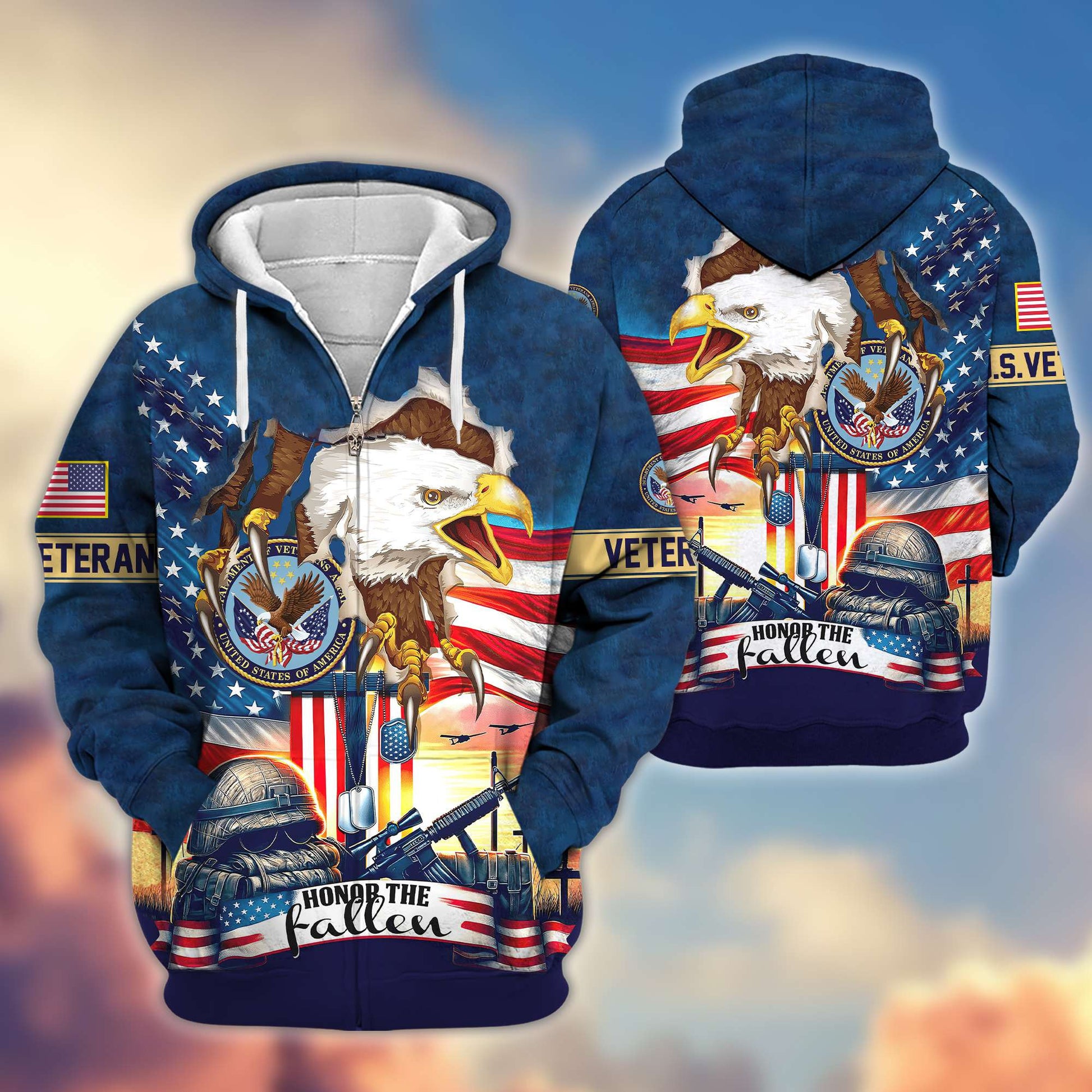 Premium US Veteran Zip Hoodie VPVC604407, Gifts For US Veteran