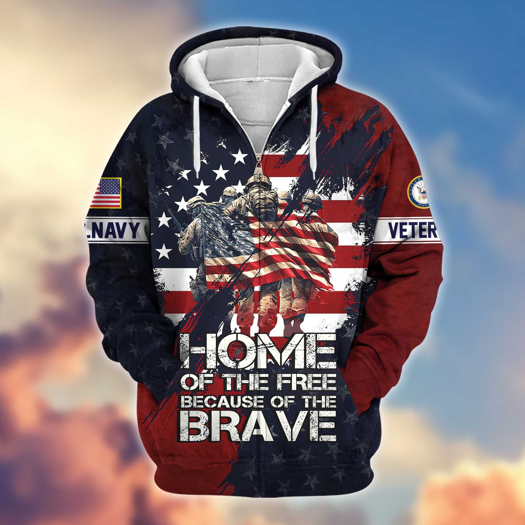 Premium US Navy Veteran Zip Hoodie VPVC604502, Gifts For Navy Veteran
