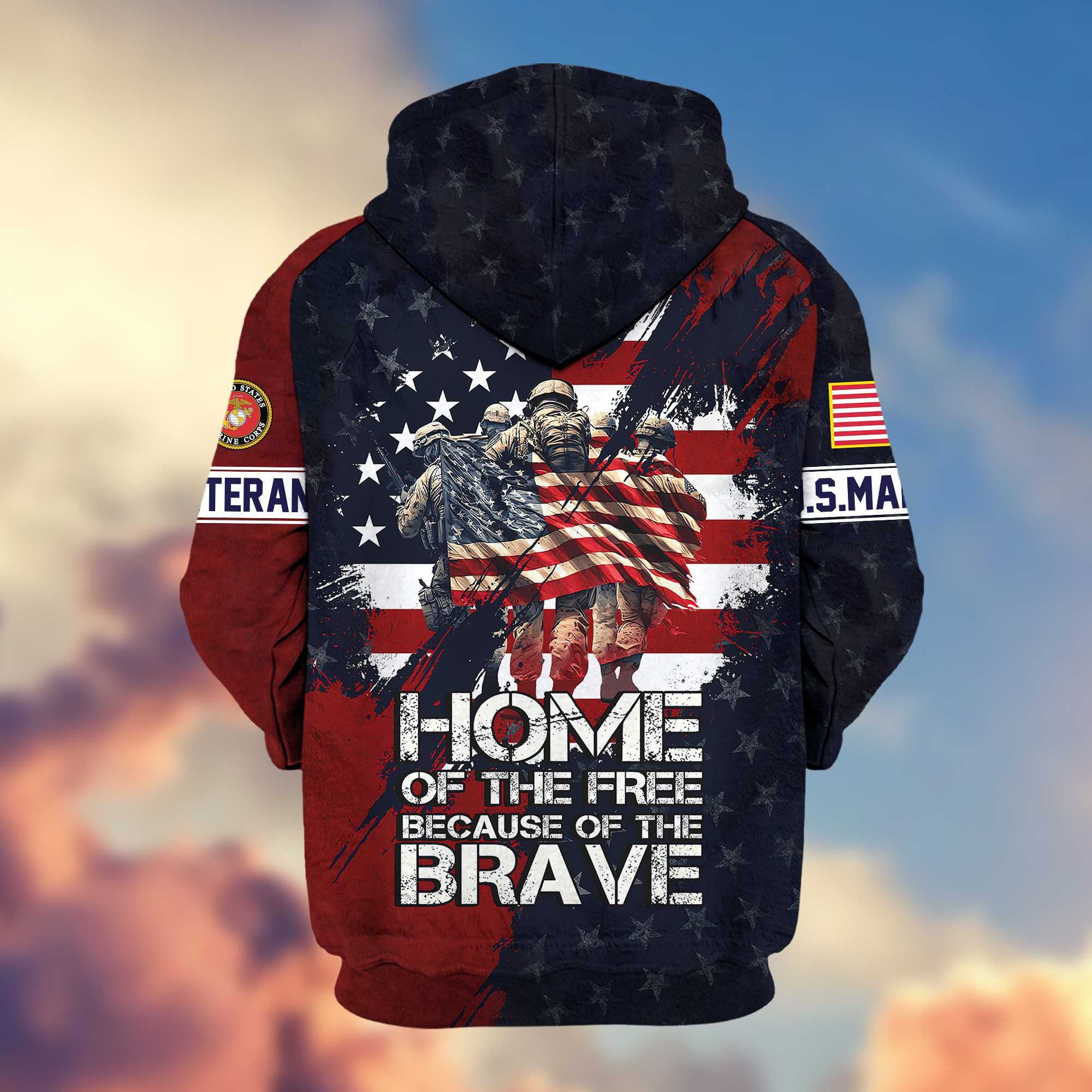 Premium USMC Veteran Zip Hoodie VPVC604503, Gifts For Marine Veteran