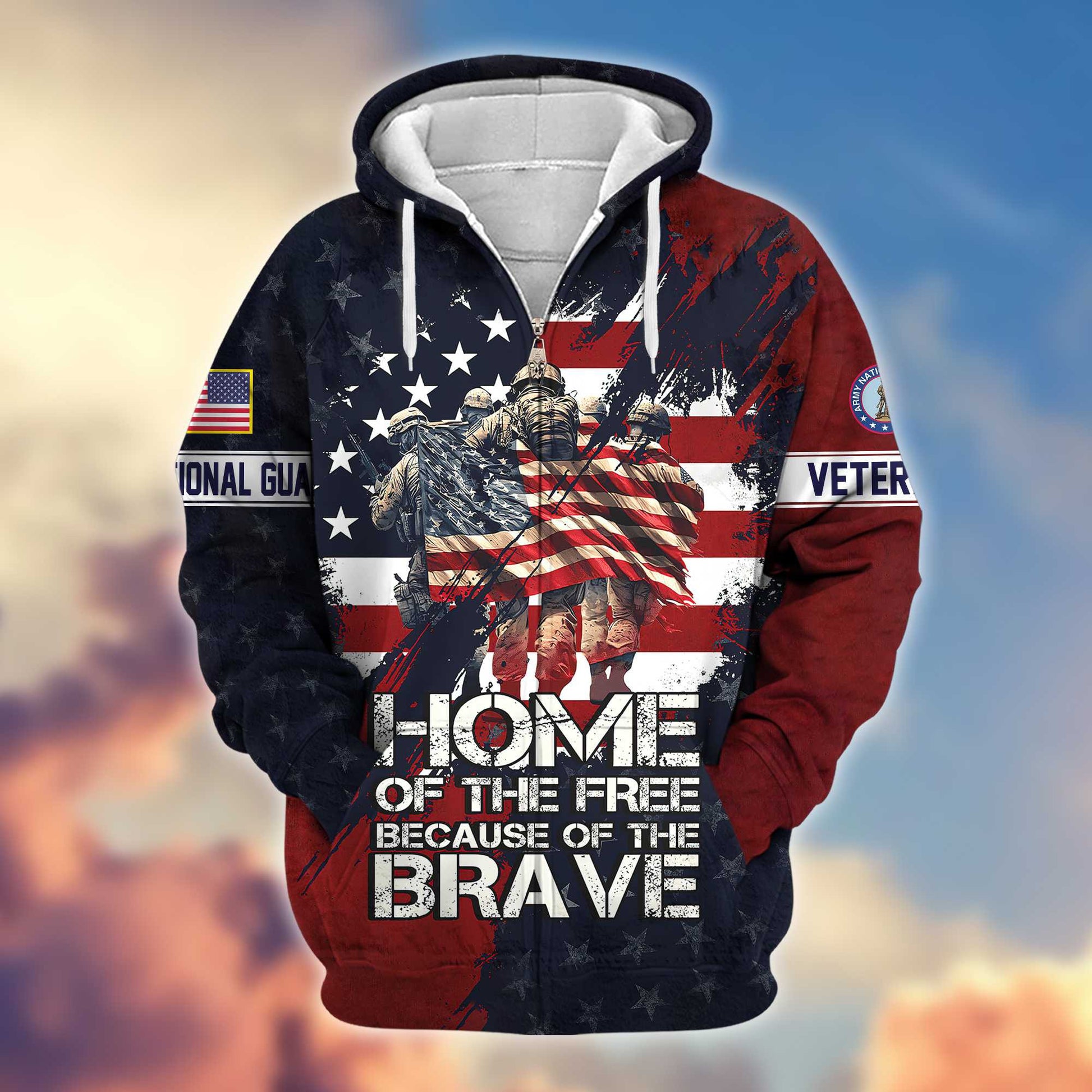 Premium Army National Guard Zip Hoodie VPVC604508, Gifts For Army National Guard Veteran