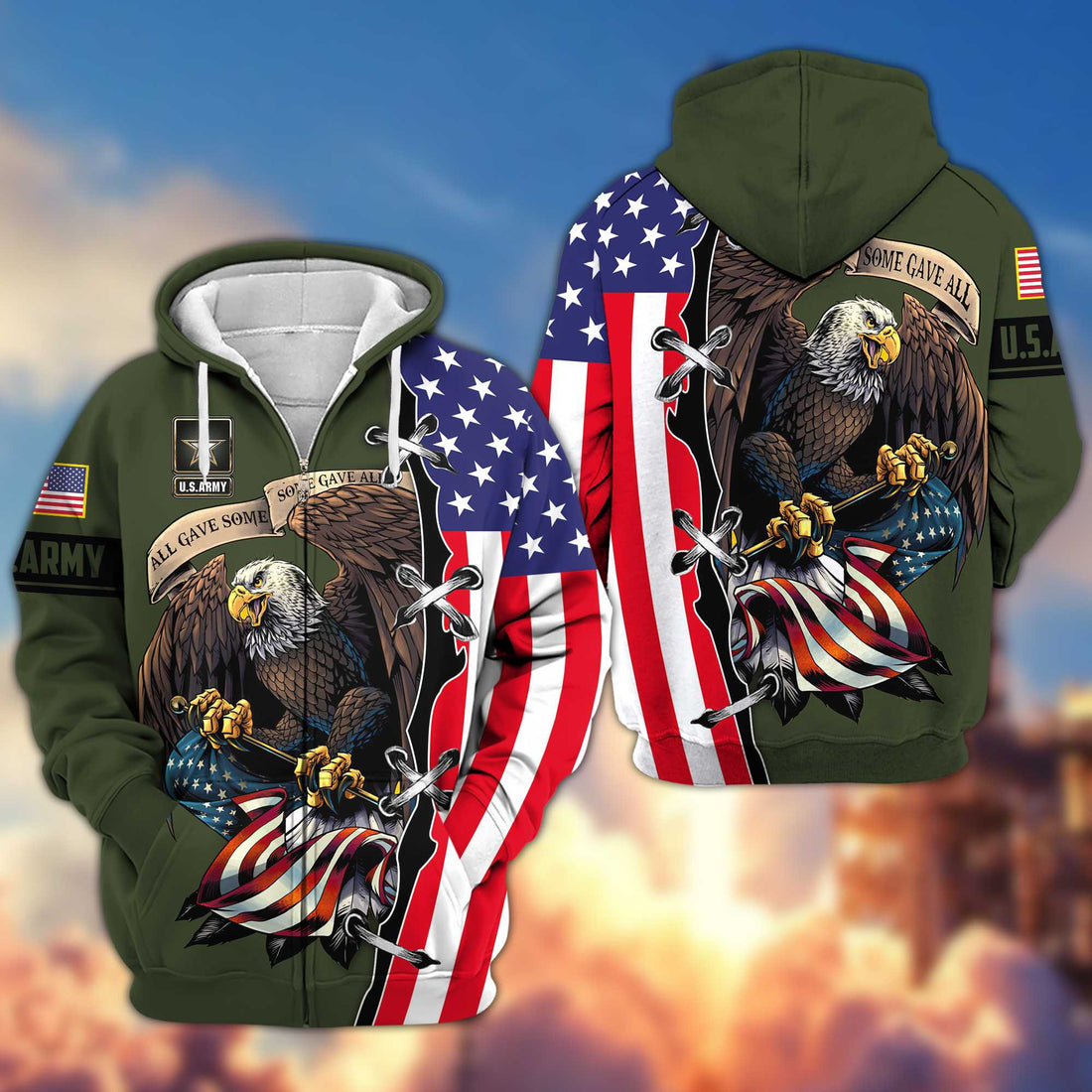 Premium US Army Veteran Zip Hoodie VPVC604801, Gifts For Army Veteran