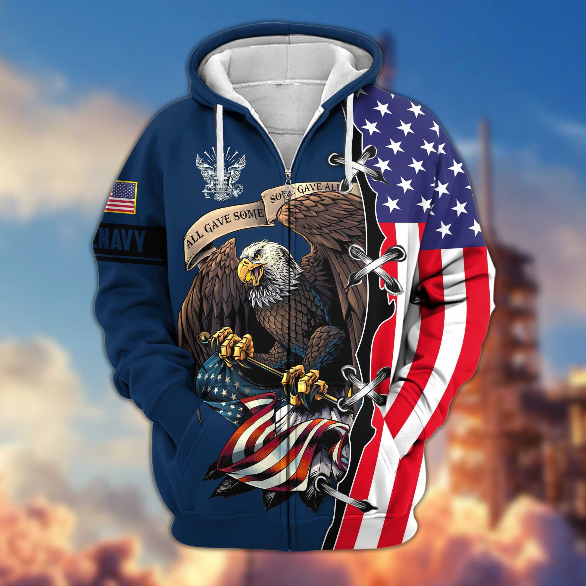 Premium US Navy Veterans Zip Hoodie VPVC604802, Gifts For Navy Veteran