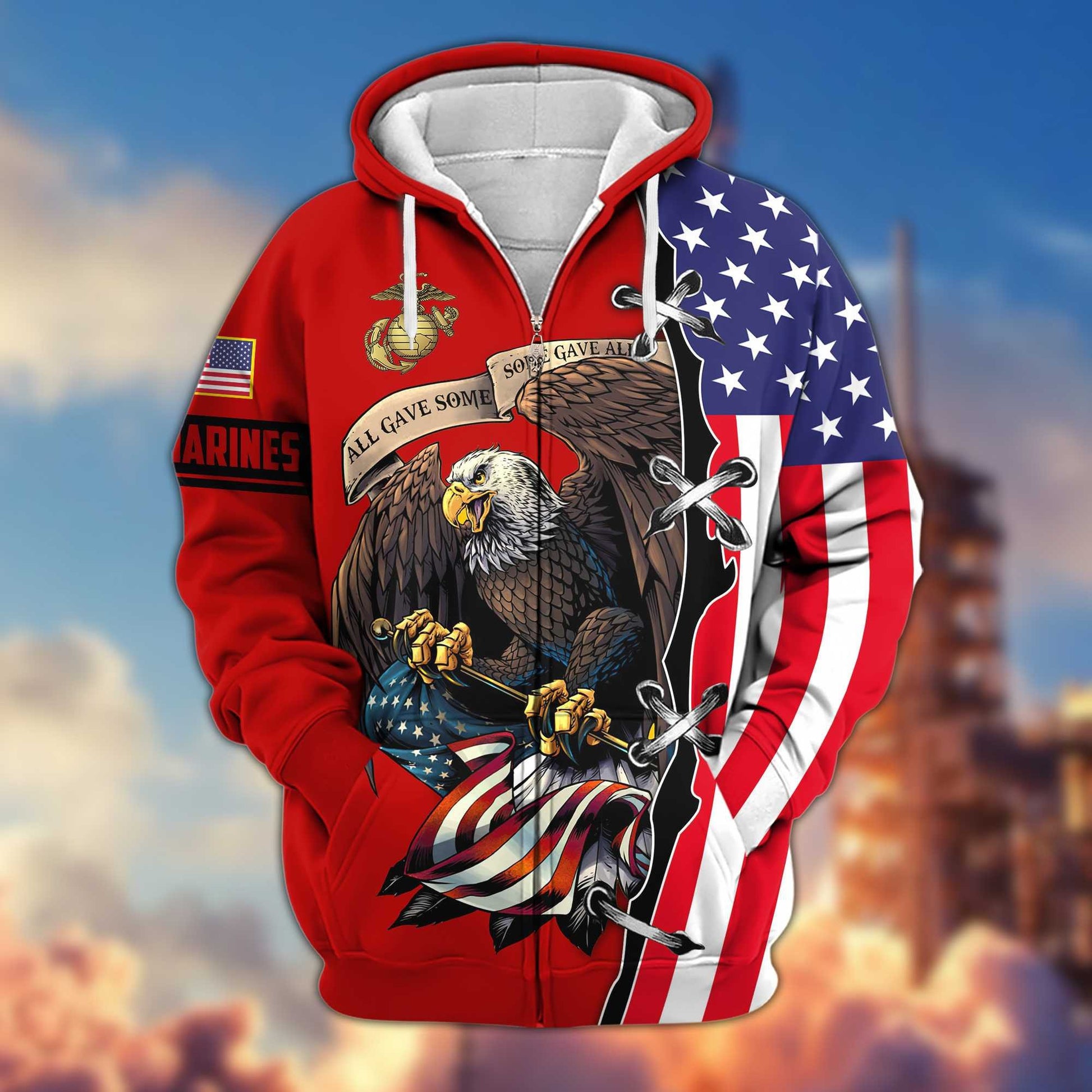 Premium USMC Veterans Zip Hoodie VPVC604803, Gifts For Marine Veteran