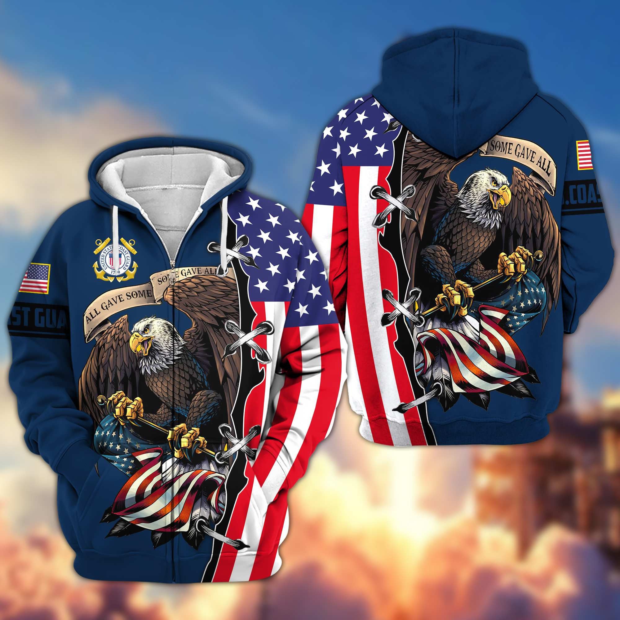 Premium USCG Veterans Zip Hoodie VPVC604805, Gifts For Coast Guard Veteran