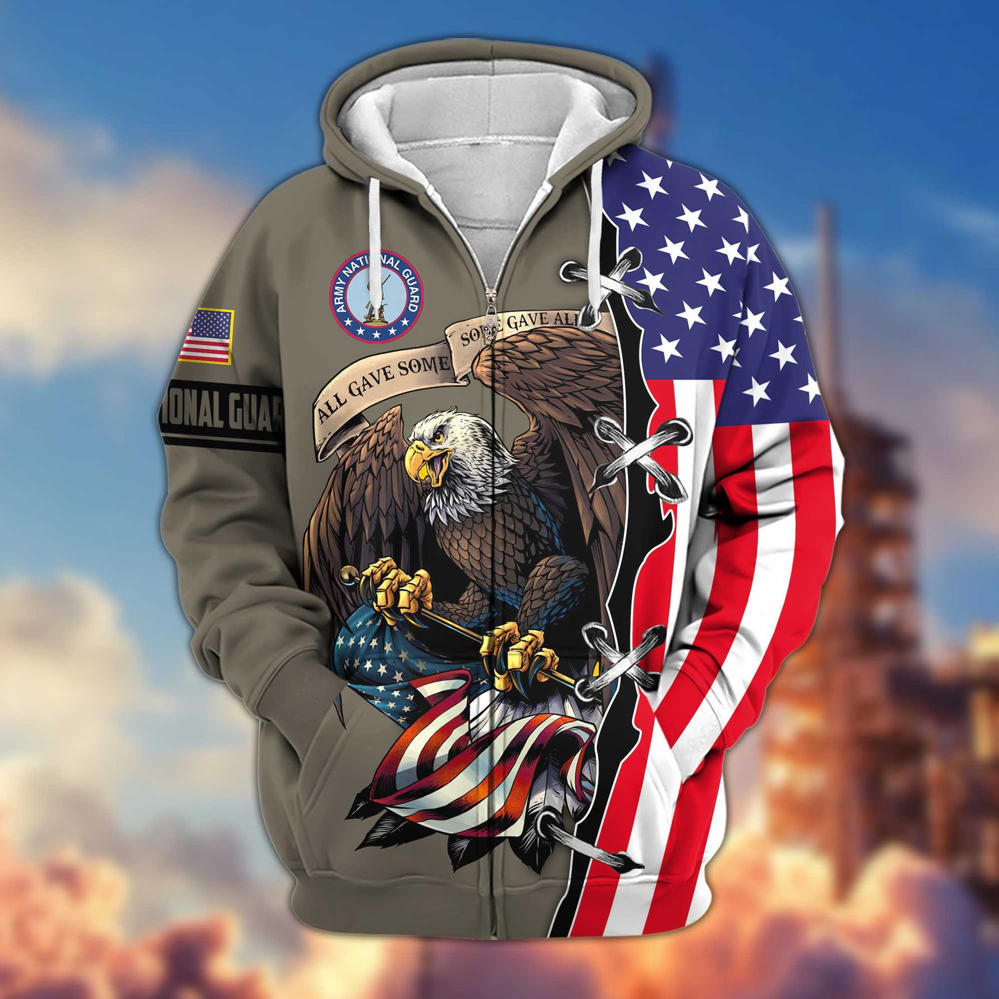 Premium Army National Guard Zip Hoodie VPVC604808, Gifts For Army National Guard Veteran