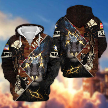 Premium US Navy Veteran Zip Hoodie VPVC604902, Gifts For Navy Veteran