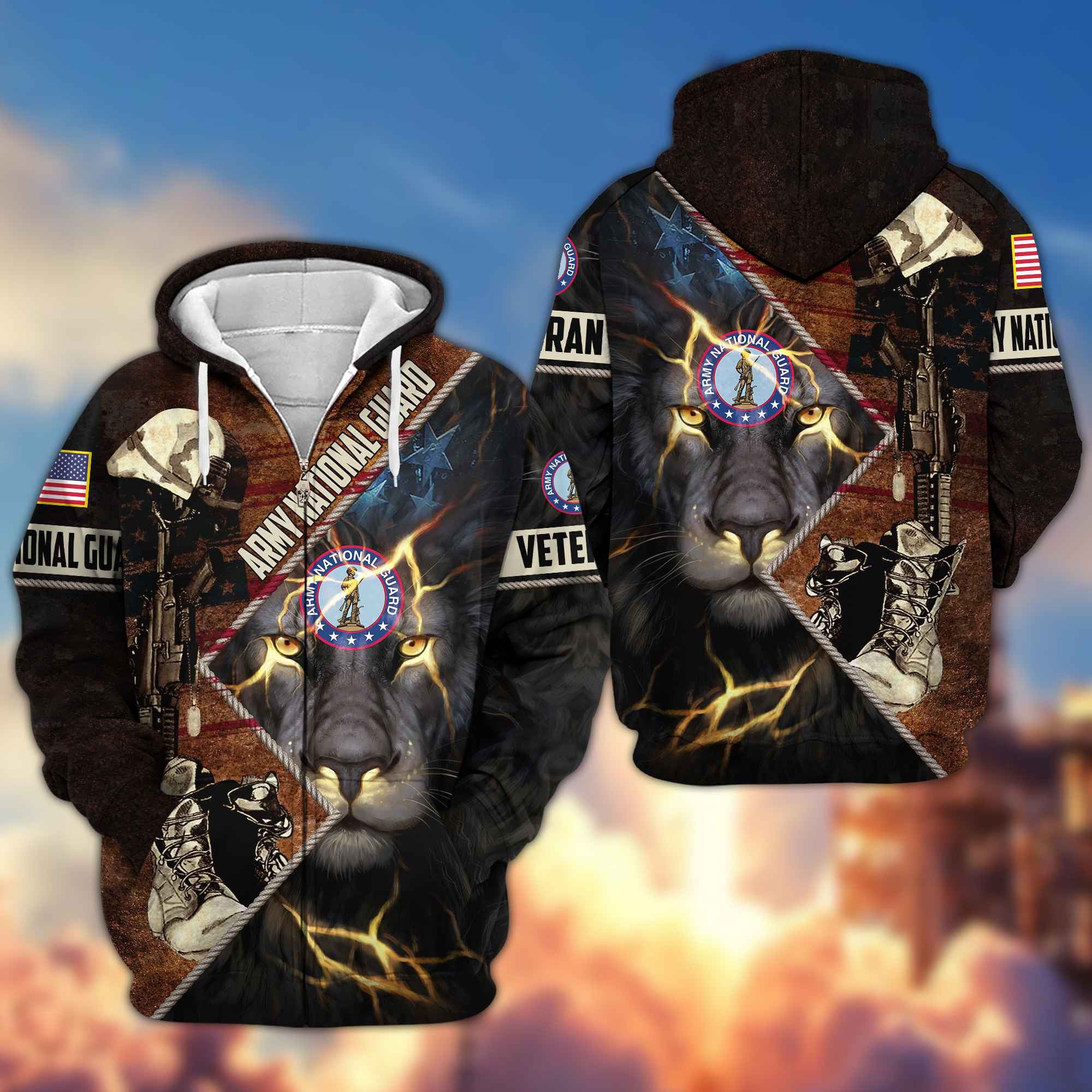 Premium Army National Guard Zip Hoodie VPVC604908, Gifts For Army National Guard Veteran