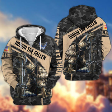 Premium USAF Veteran Zip Hoodie VPVC605004, Gifts For Air Force Veteran