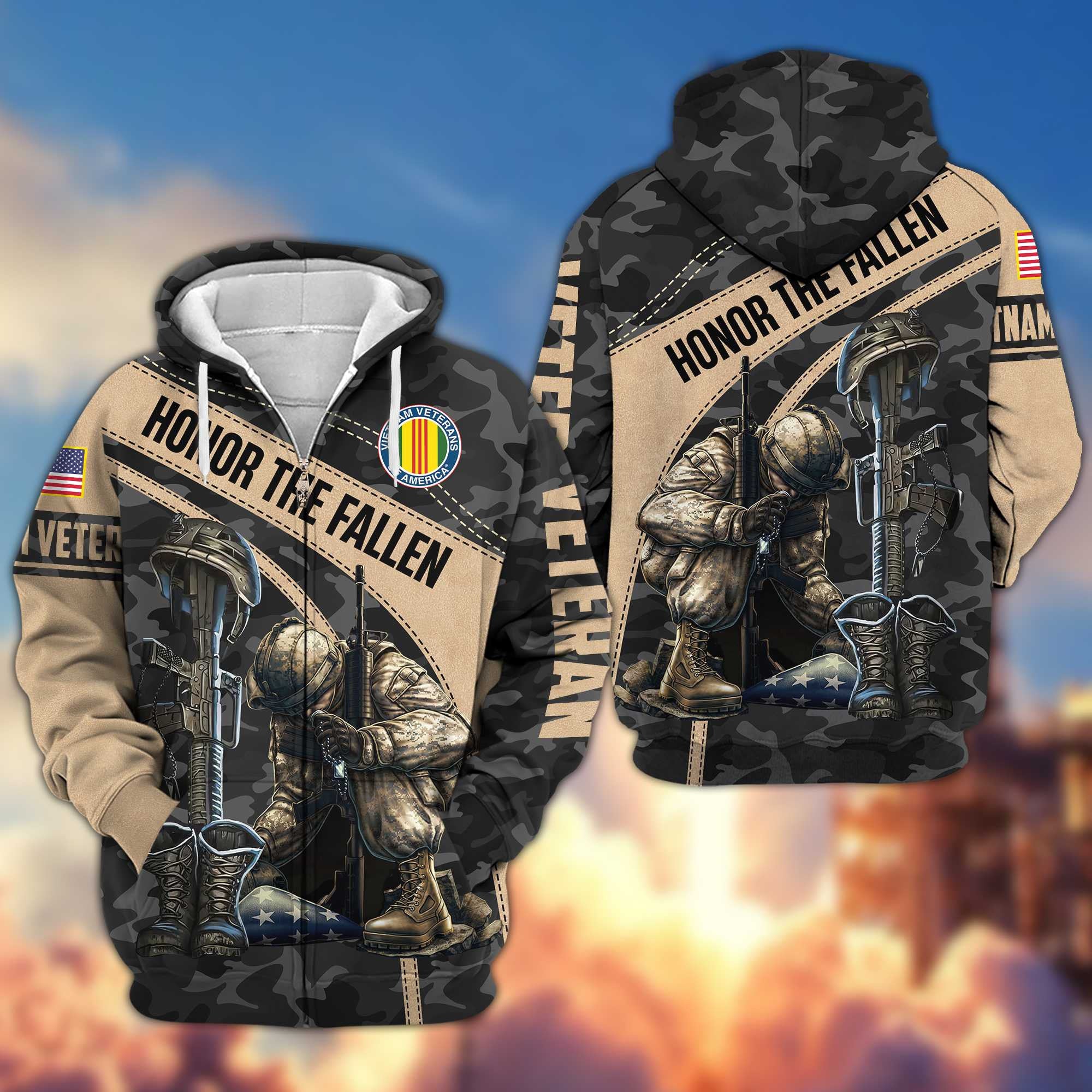 Premium Vietnam Veteran Zip Hoodie VPVC605006, Gifts For Vietnam Veteran