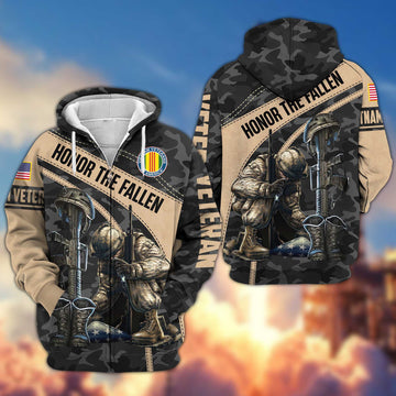 Premium Vietnam Veteran Zip Hoodie VPVC605006, Gifts For Vietnam Veteran