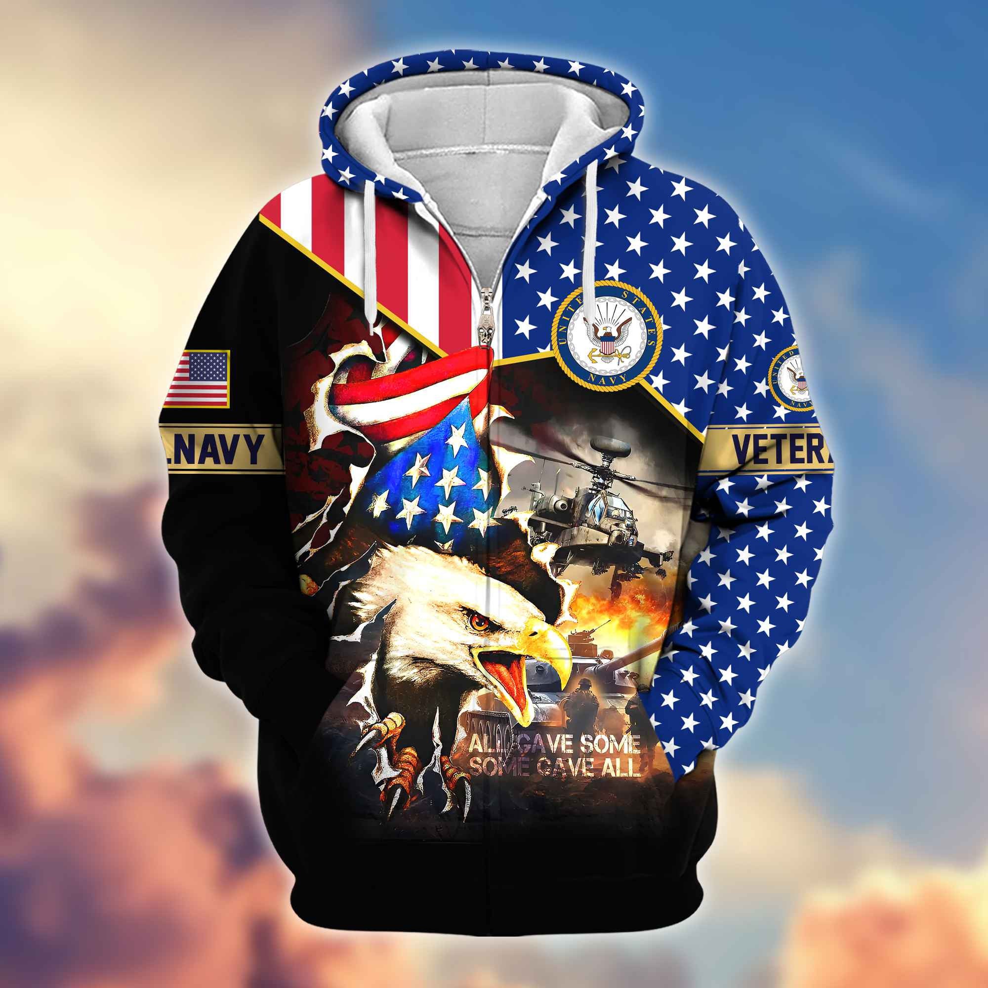 Premium US Navy Veteran Zip Hoodie VPVC604602, Gifts For Navy Veteran