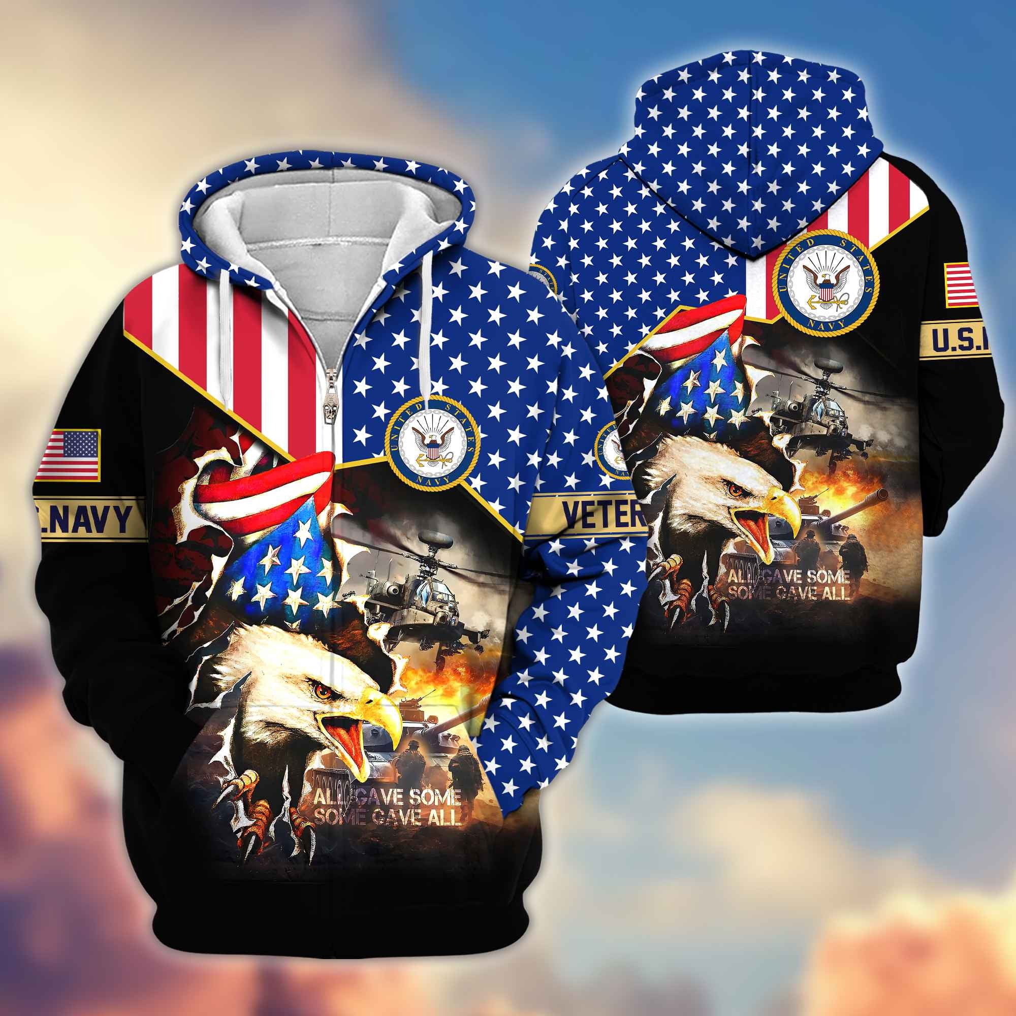 Premium US Navy Veteran Zip Hoodie VPVC604602, Gifts For Navy Veteran
