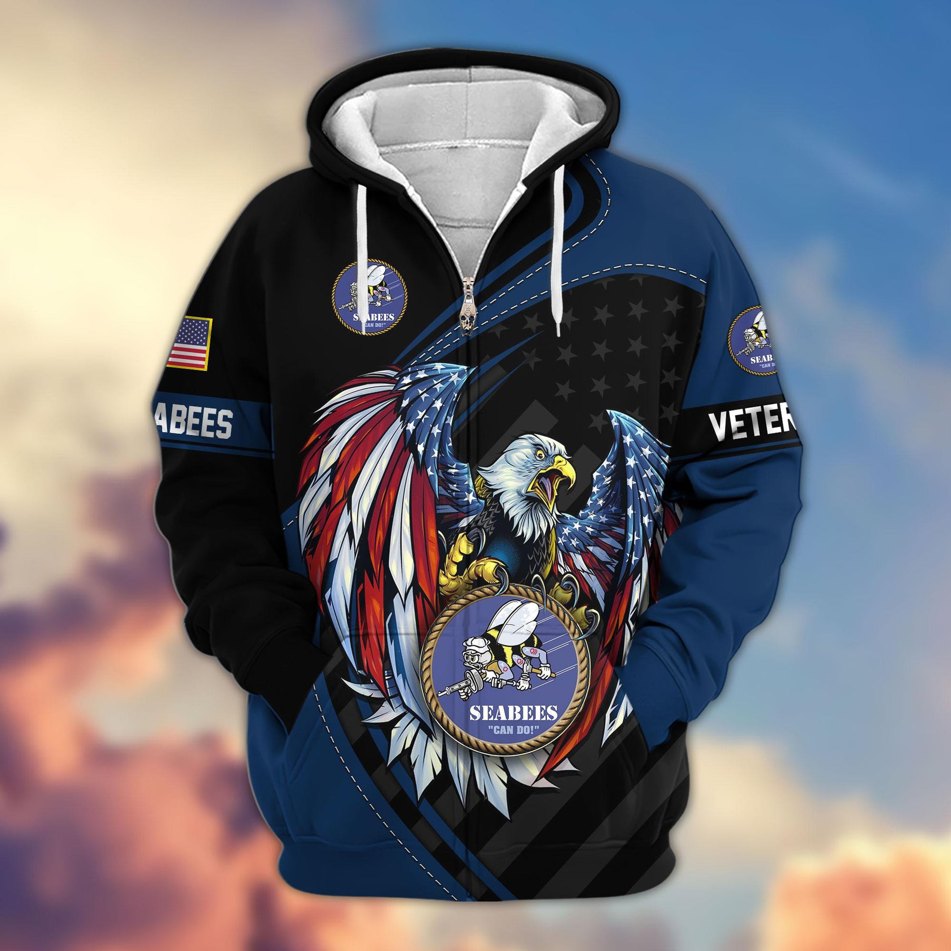 Premium US Veterans Zip Hoodie APHN091011, Gifts For US Veterans, Gifts For Veterans Day