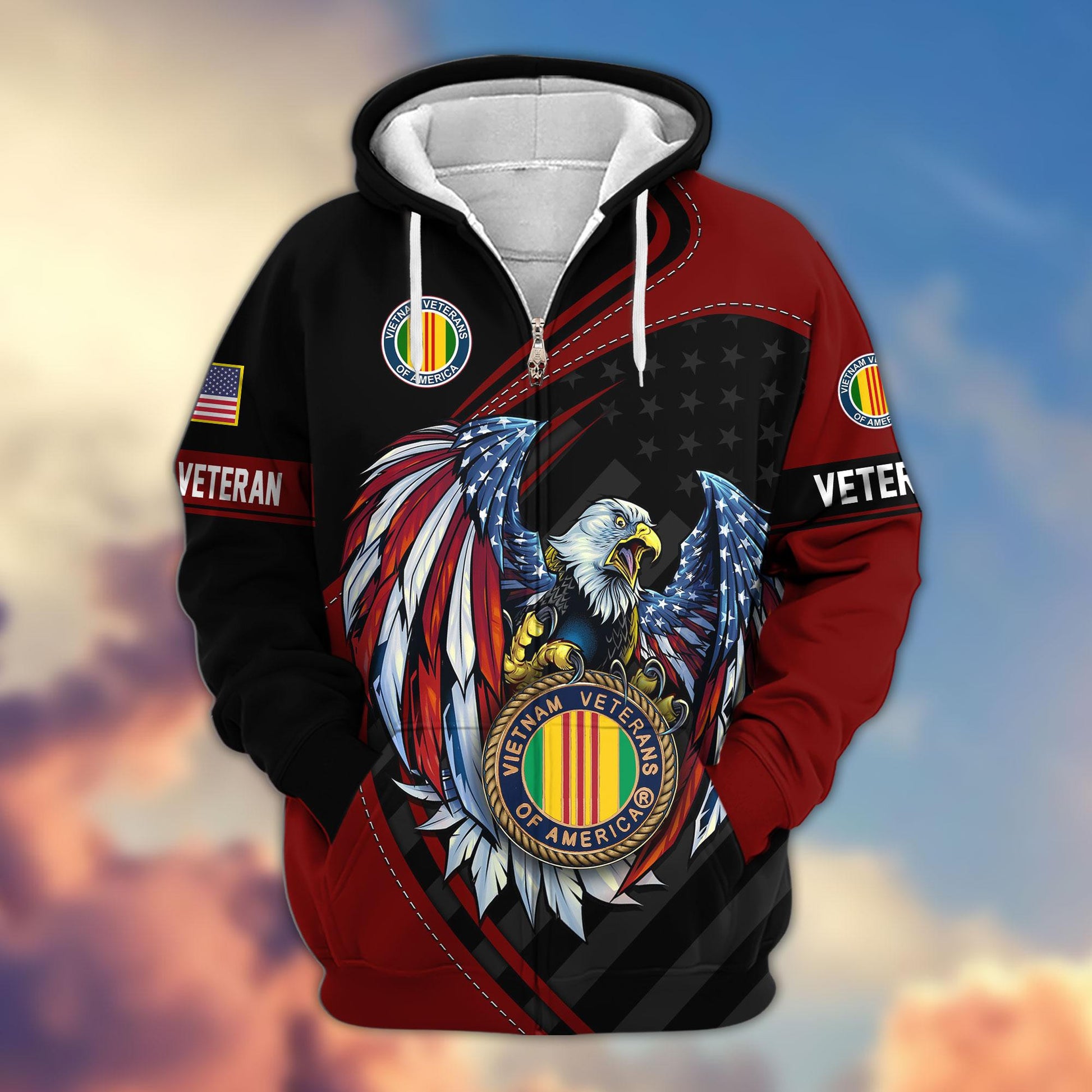 Premium US Veterans Zip Hoodie APHN091011, Gifts For US Veterans, Gifts For Veterans Day
