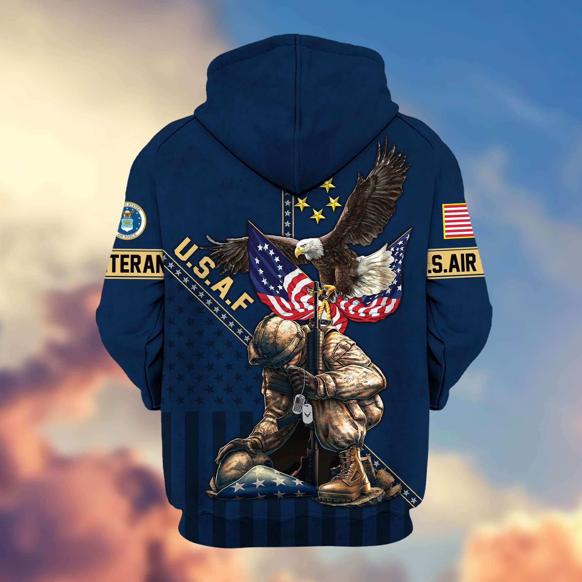 Premium USAF Veteran Zip Hoodie VPVC605104, Gifts For Air Force Veteran