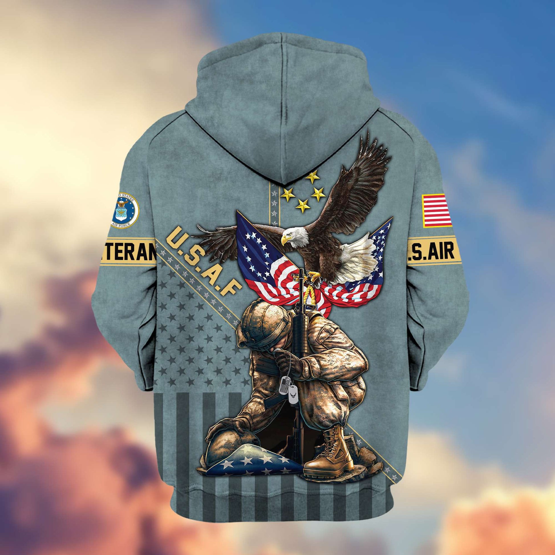 Premium USAF Veteran Zip Hoodie VPVC605112, Gifts For Air Force Veteran