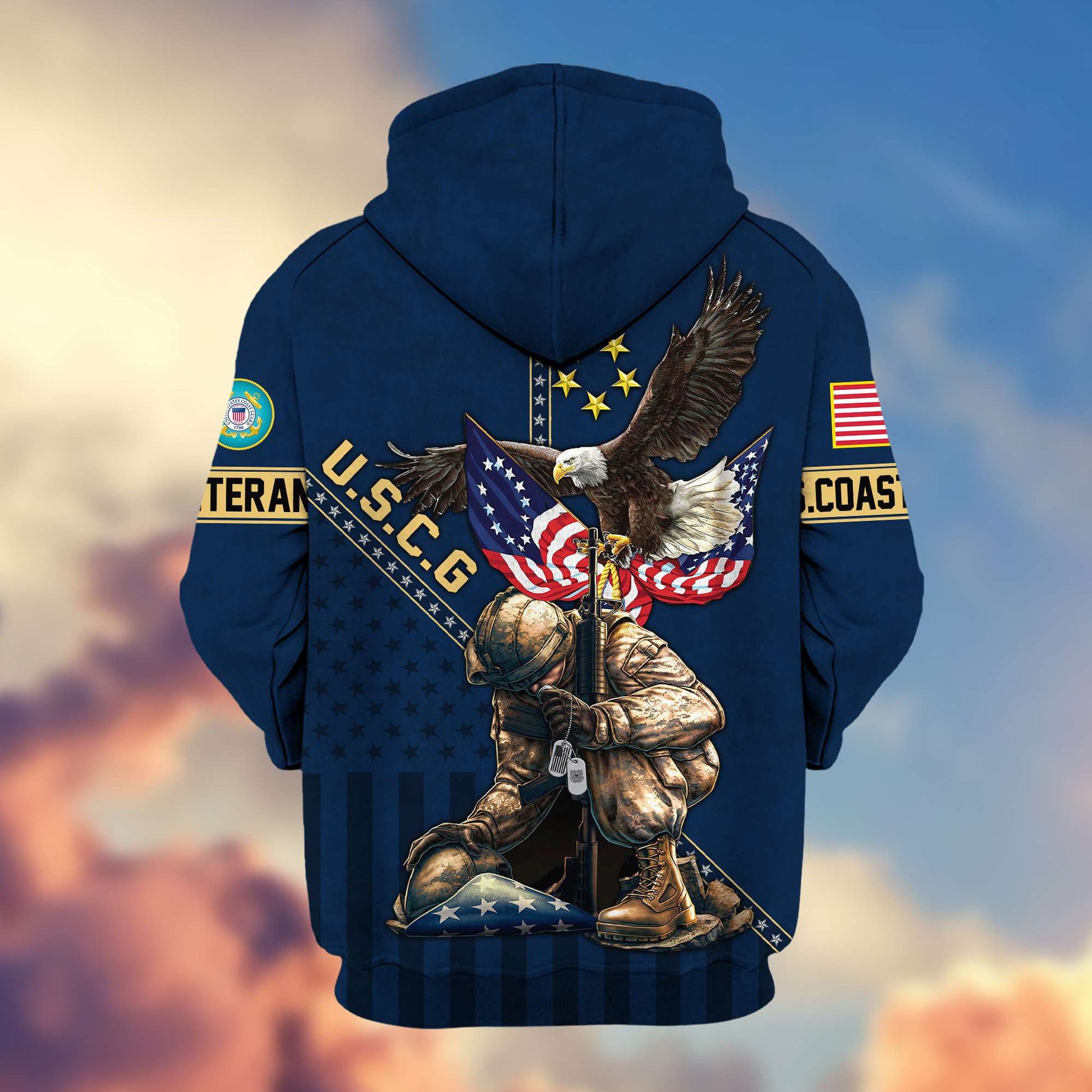 Premium USCG Veteran Zip Hoodie VPVC605105, Gifts For Coast Guard Veteran