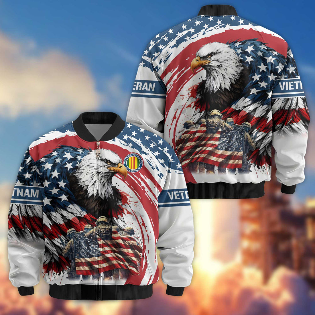 Premium Vietnam Veteran Bomber Jacket VPVC801106, Gifts For Vietnam Veteran