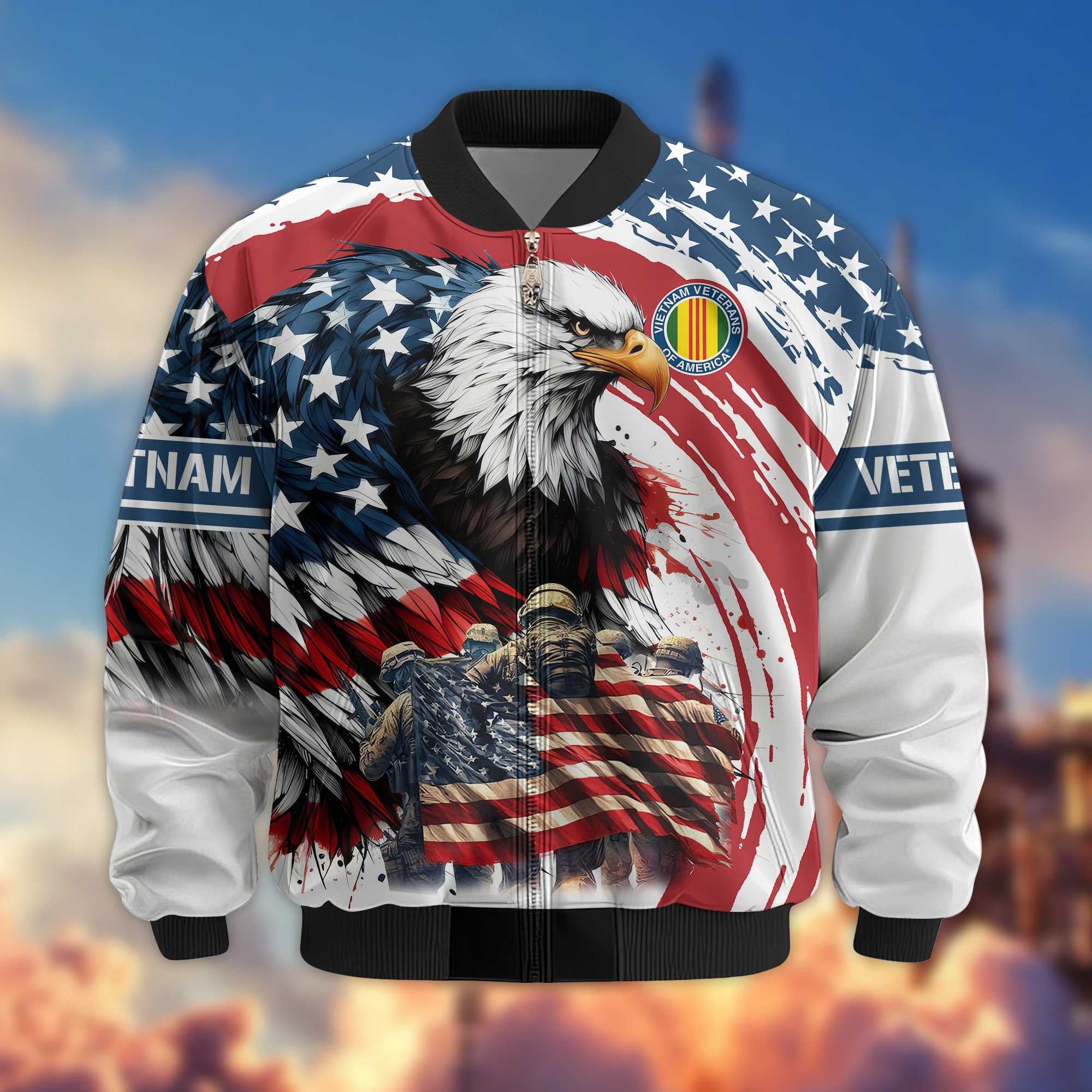 Premium Vietnam Veteran Bomber Jacket VPVC801106, Gifts For Vietnam Veteran