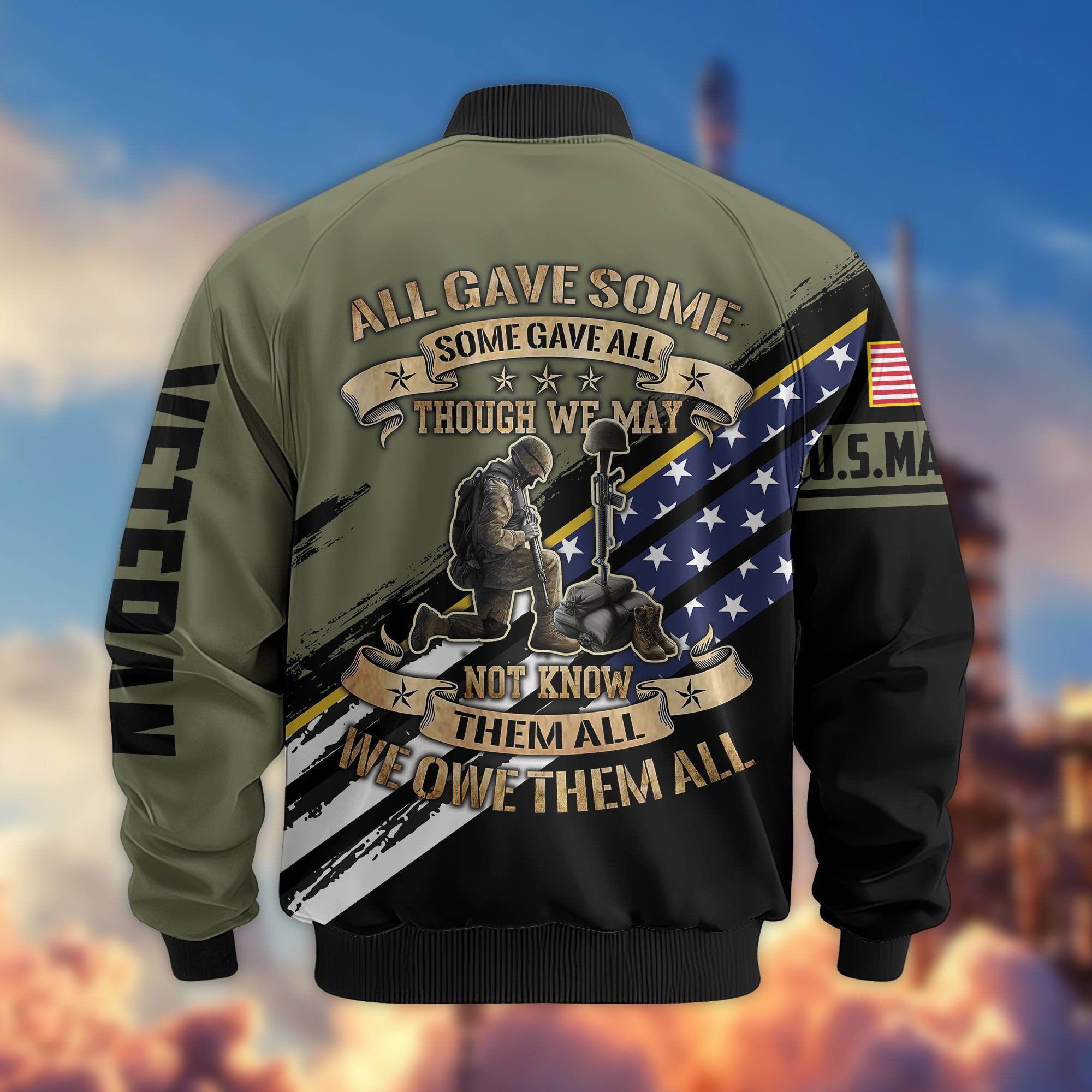 Premium USMC Veteran Bomber Jacket VPVC801511, Gifts For US Marines Veteran