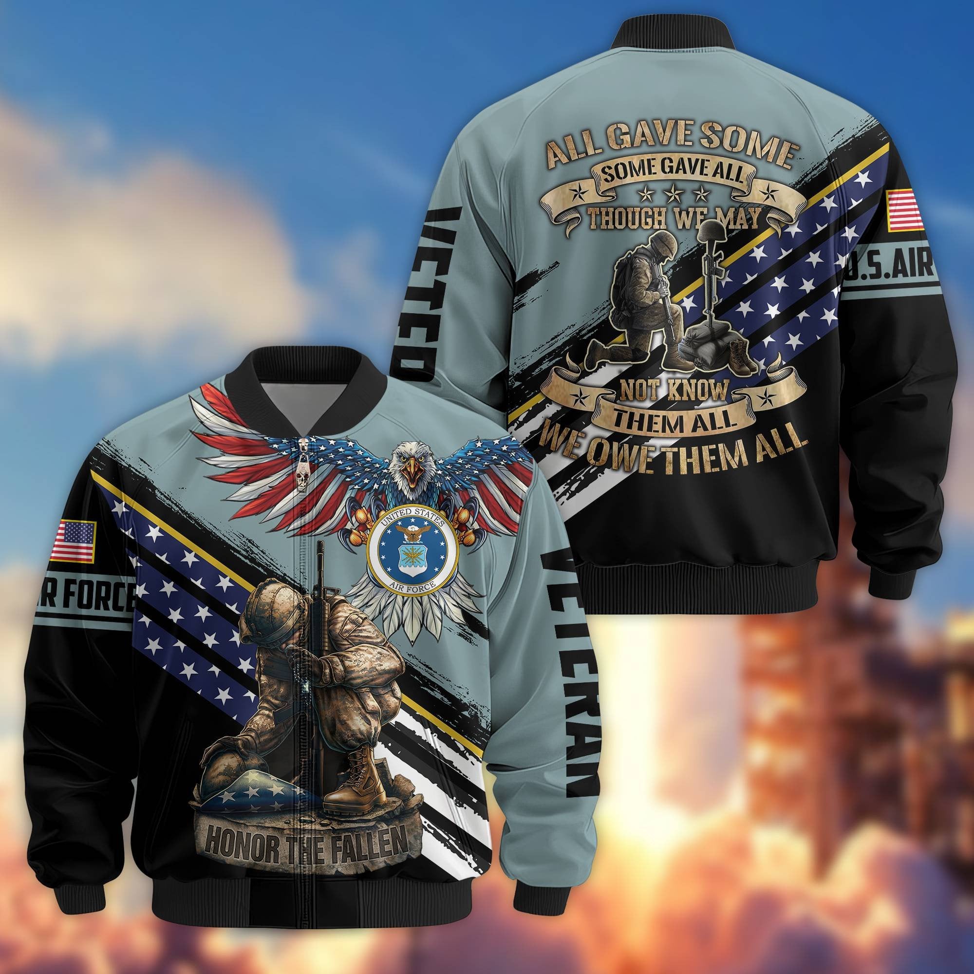 Premium USAF Veteran Bomber Jacket VPVC801504, Gifts For US Air Force Veteran