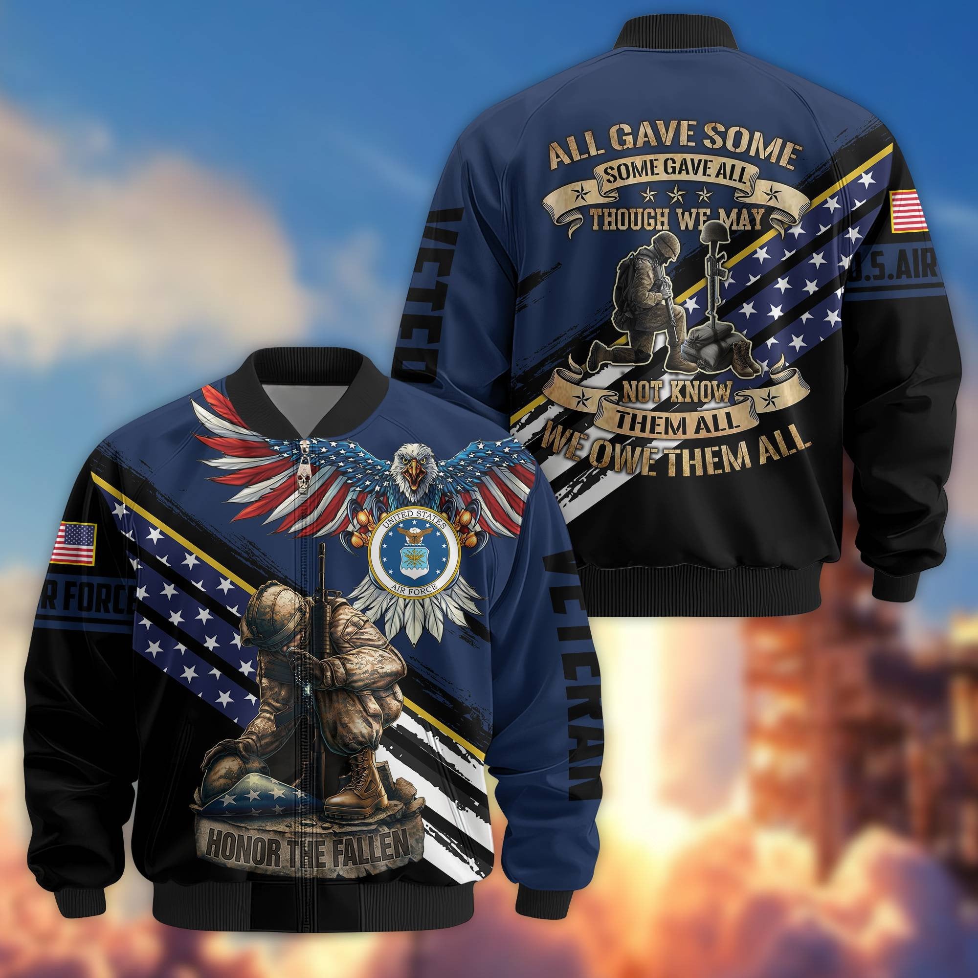 Premium USAF Veteran Bomber Jacket VPVC801512, Gifts For US Air Force Veteran