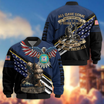 Premium USCG Veteran Bomber Jacket VPVC801505, Gifts For US Coast Guard Veteran