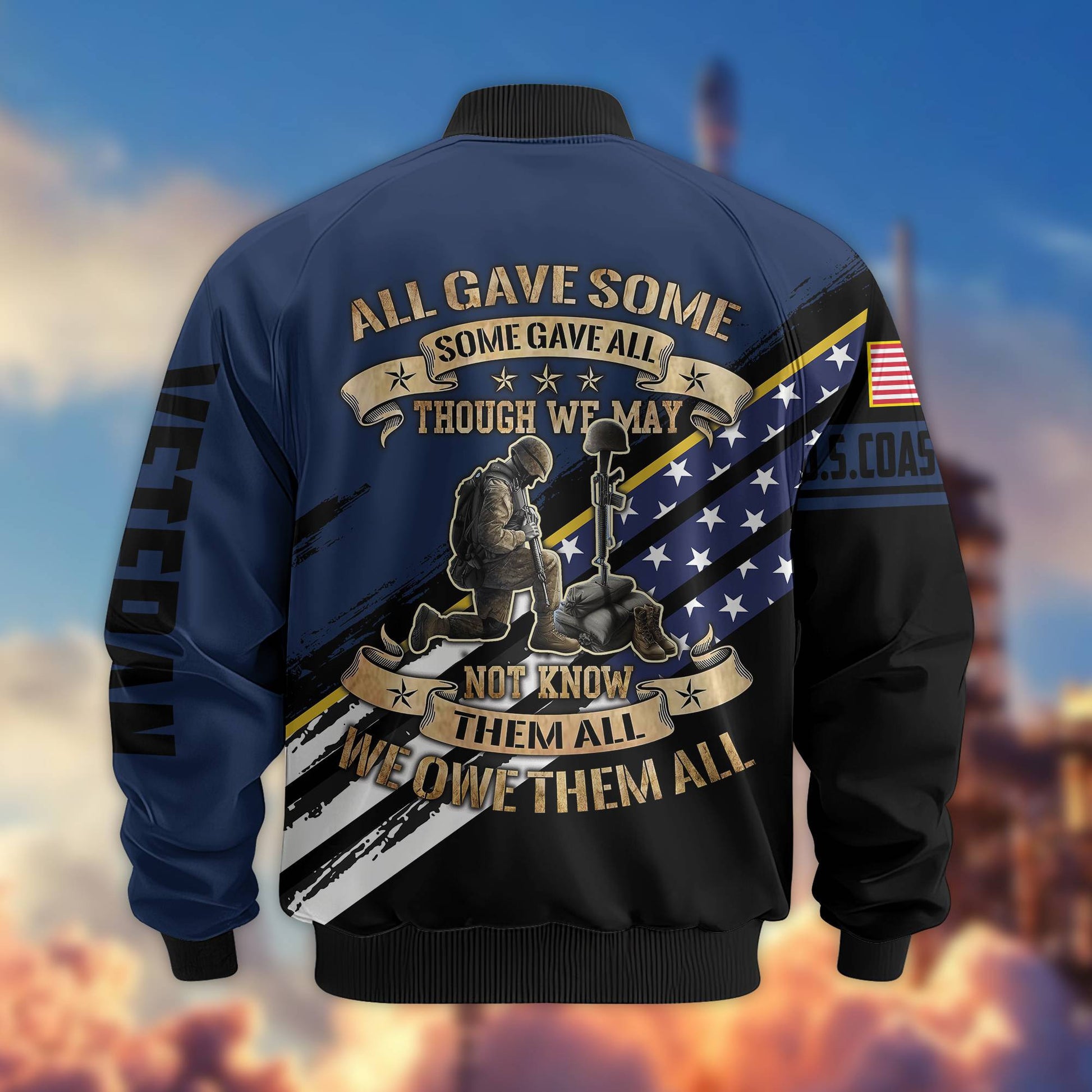 Premium USCG Veteran Bomber Jacket VPVC801505, Gifts For US Coast Guard Veteran
