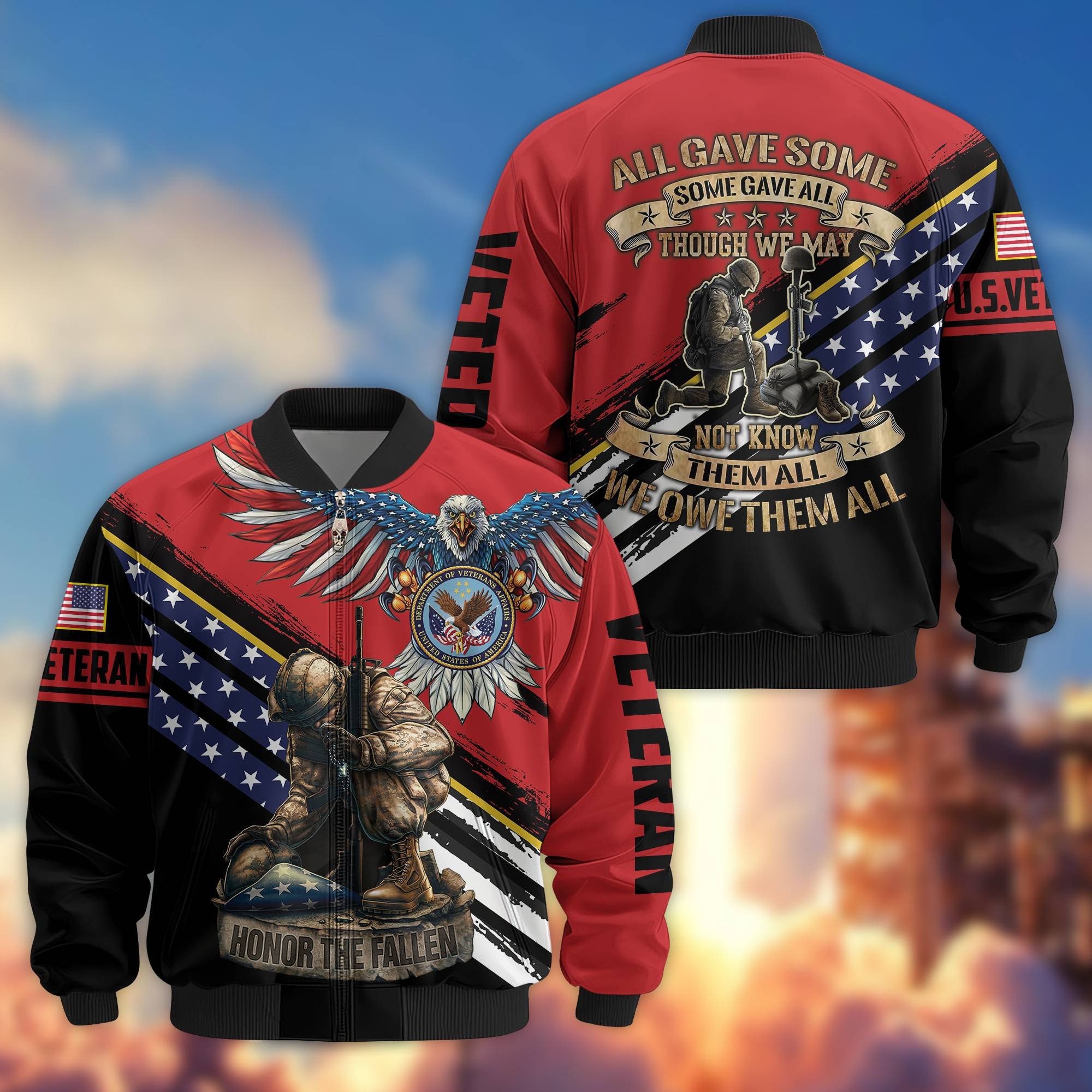 Premium US Veterans Bomber Jacket VPVC801507, Gifts For US Veteran