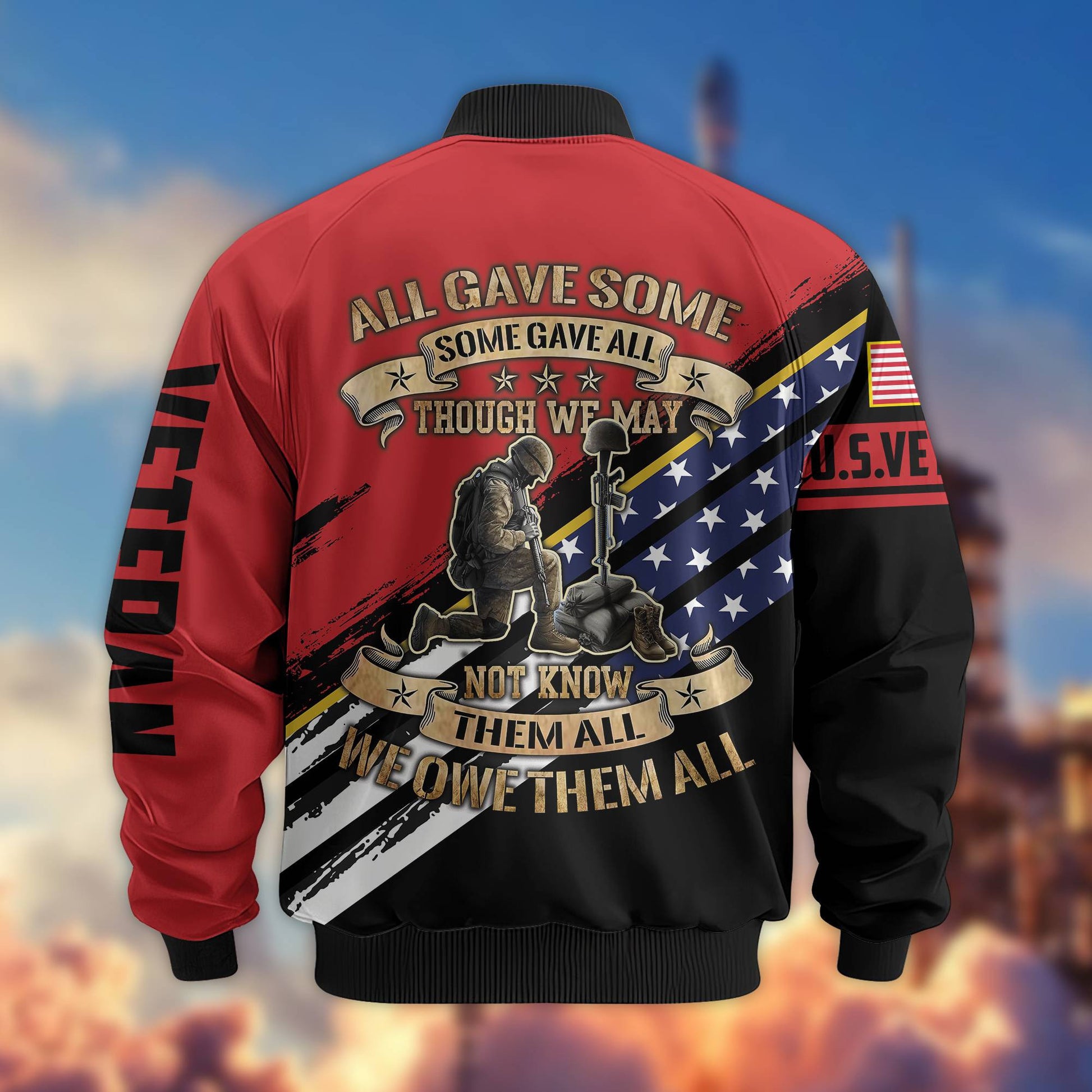 Premium US Veterans Bomber Jacket VPVC801507, Gifts For US Veteran